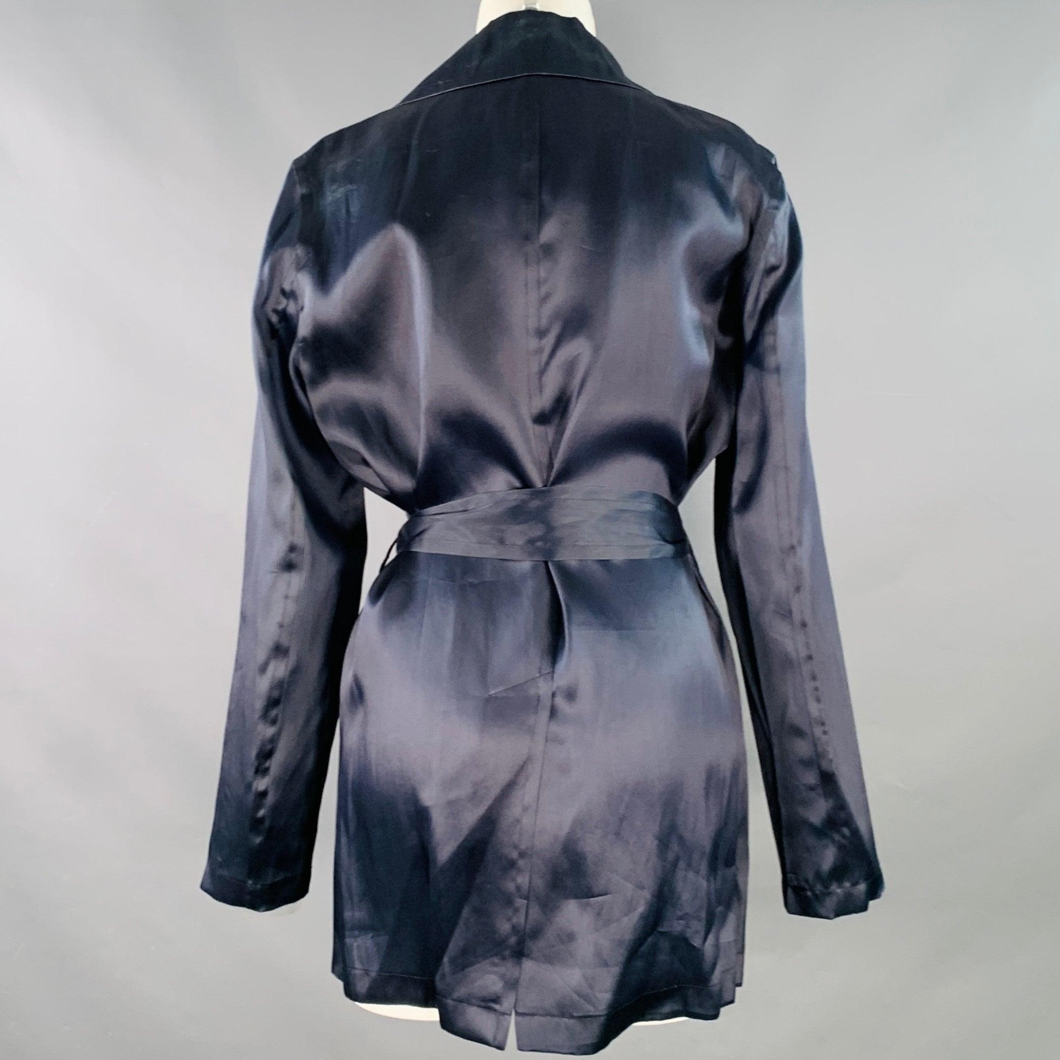Donna Karan Taglia M Navy Giacca aperta sul davanti con cintura Blazer In condizioni buone in vendita a San Francisco, CA