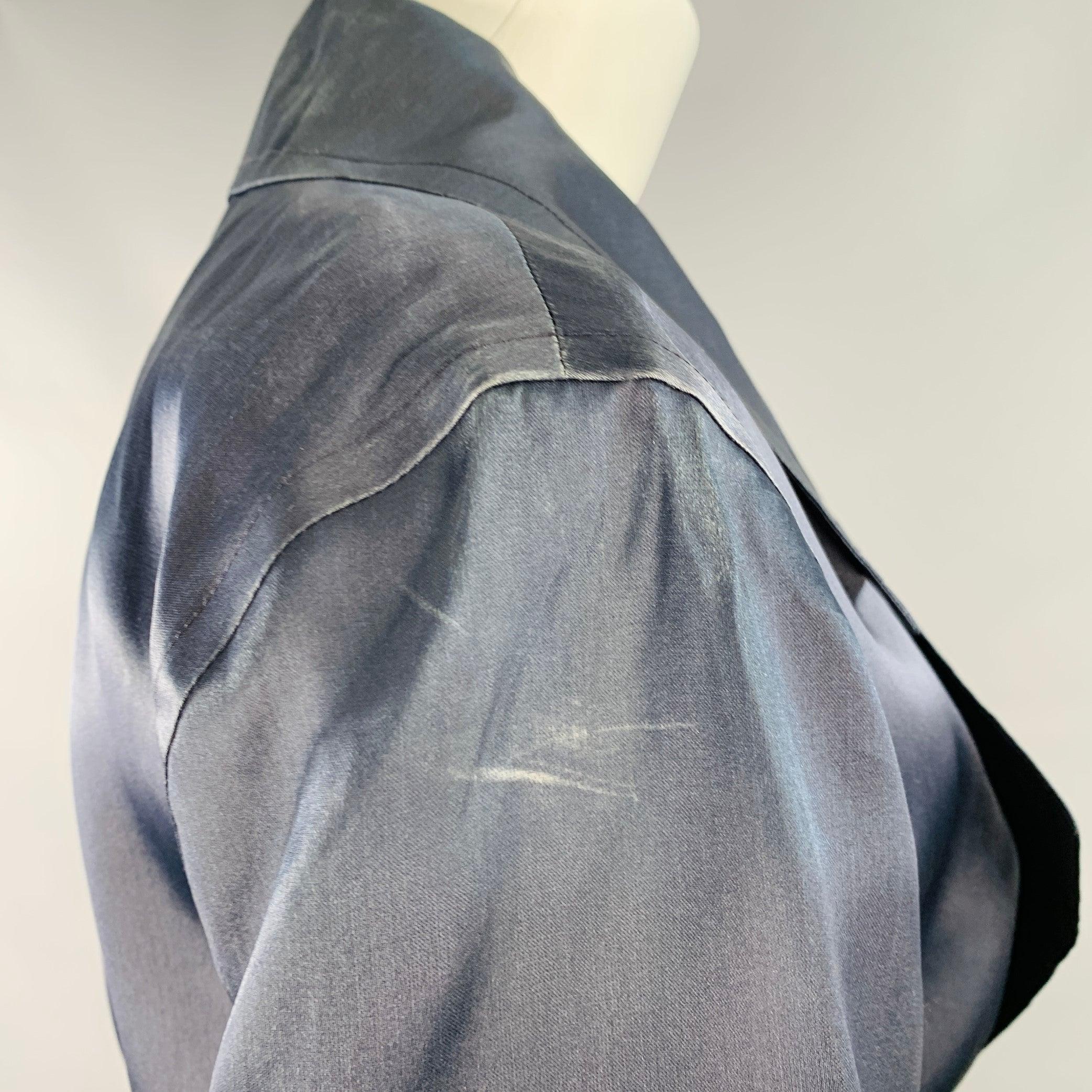 Donna Karan Taglia M Navy Giacca aperta sul davanti con cintura Blazer in vendita 3