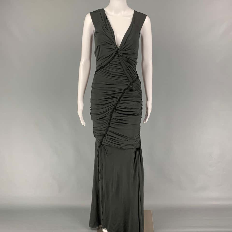 Donna Karan Velvet Bias Cut Gown at 1stDibs | donna karan velvet dress