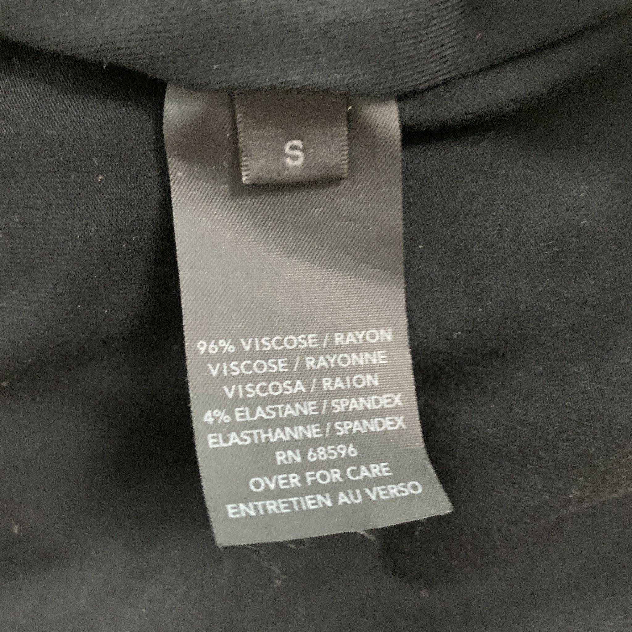DONNA KARAN Size S Black Viscose Elastane Long Sleeve Pullover For Sale 1