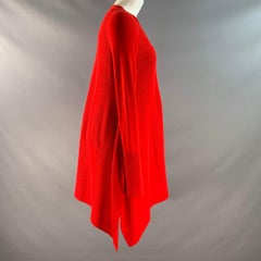 DONNA KARAN Size S Red Merino Wool Cashmere Long Cardigan