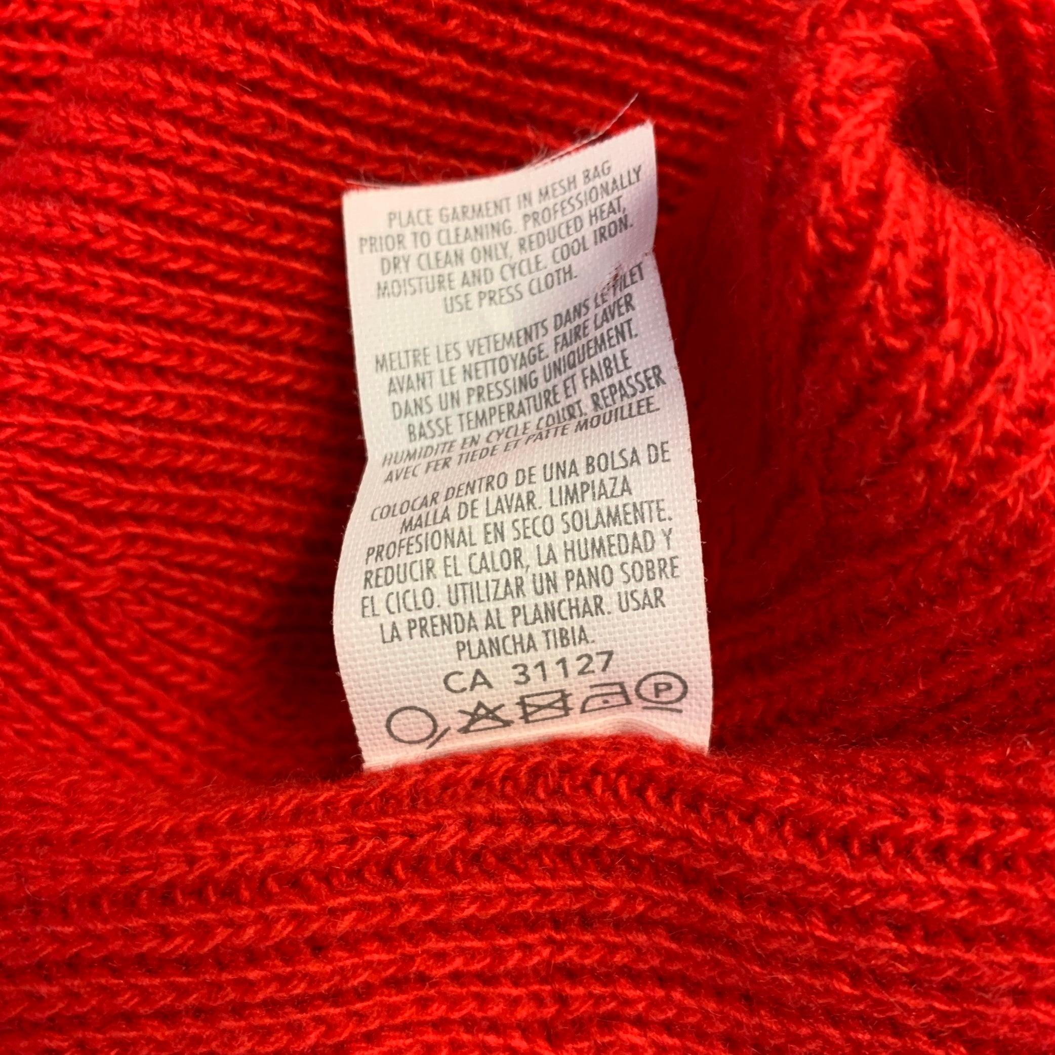 DONNA KARAN Größe S Lange Strickjacke aus roter Merinowolle und Kaschmir im Angebot 1