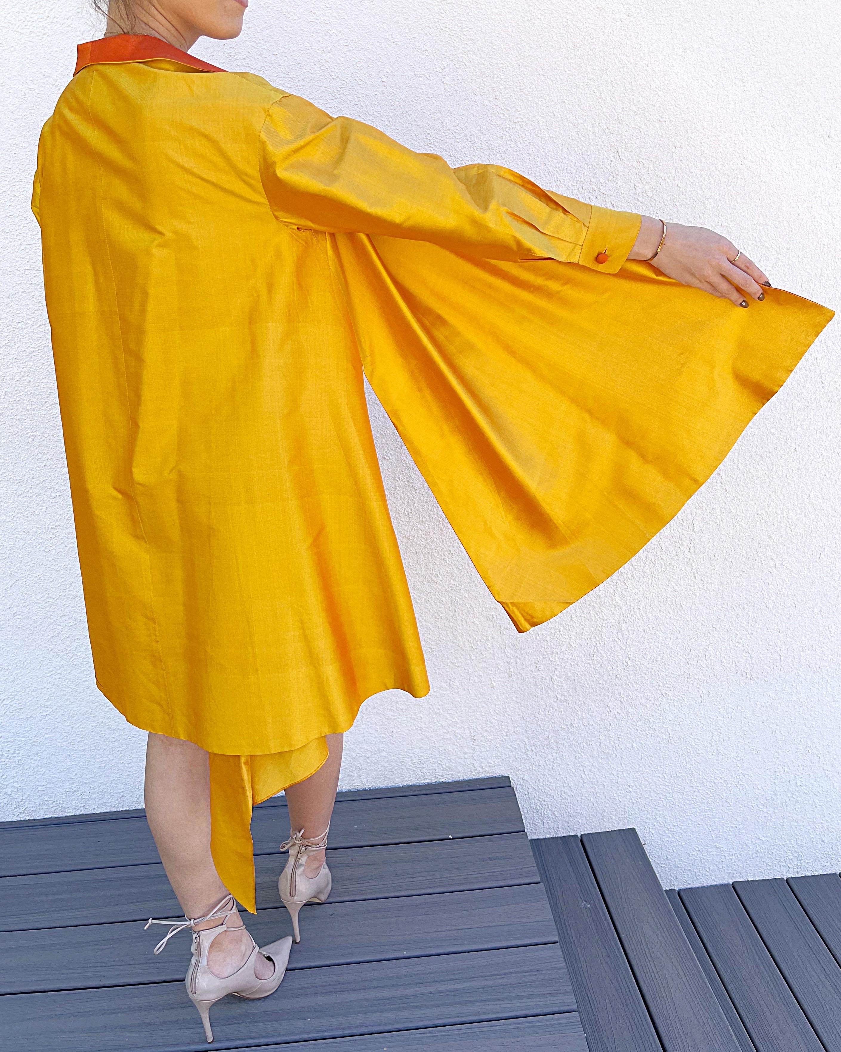 Donna Karan Spring 1987 Sz 2 Three Piece Yellow Orange Blue Bustier Skirt Jacket For Sale 1