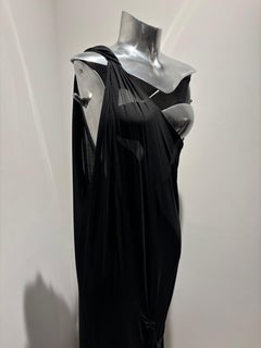 Donna Karan SS 2000 Black Mesh One Shoulder Dress