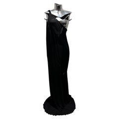 Donna Karan SS 2000 Black Mesh One Shoulder Dress