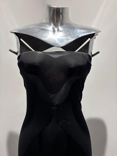 Donna Karan SS 2000 Black Mesh Strapless Dress