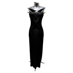 Donna Karan SS 2000 Black Mesh Strapless Dress