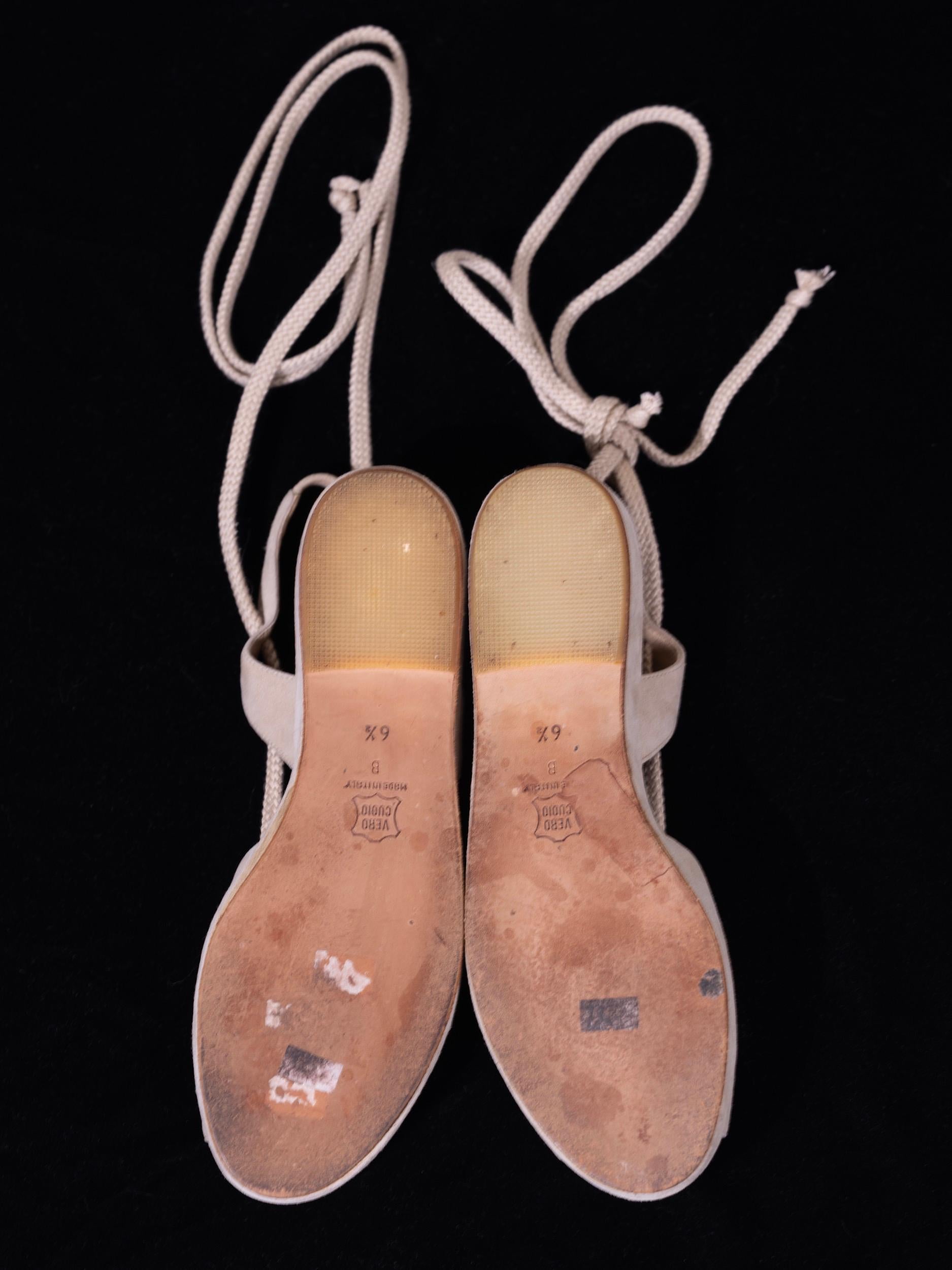 Donna Karan - Sandales à lacets en daim, taille 6,5, années 1990 en vente 11