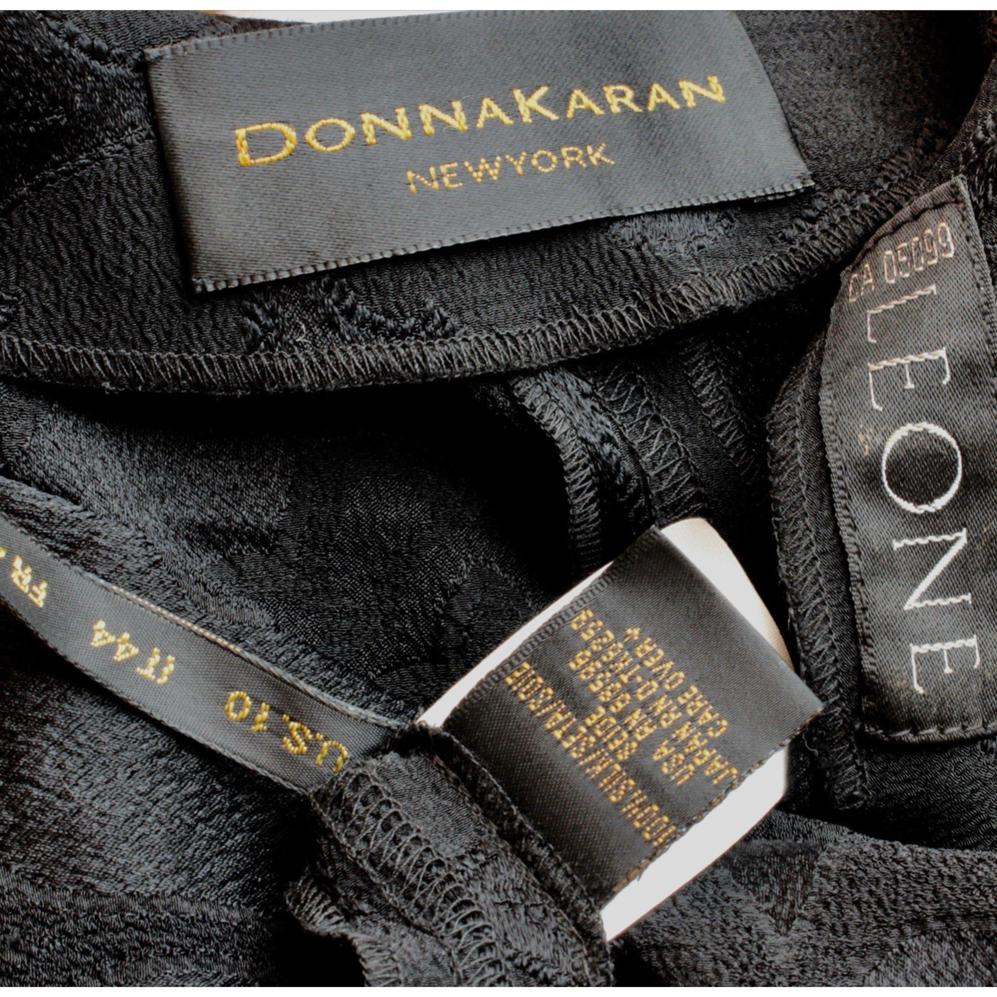 Donna Karan Suit Silk Brocade Jacket Sheer Wide Pants 2pc Evening 90s Sz M/10 For Sale 8