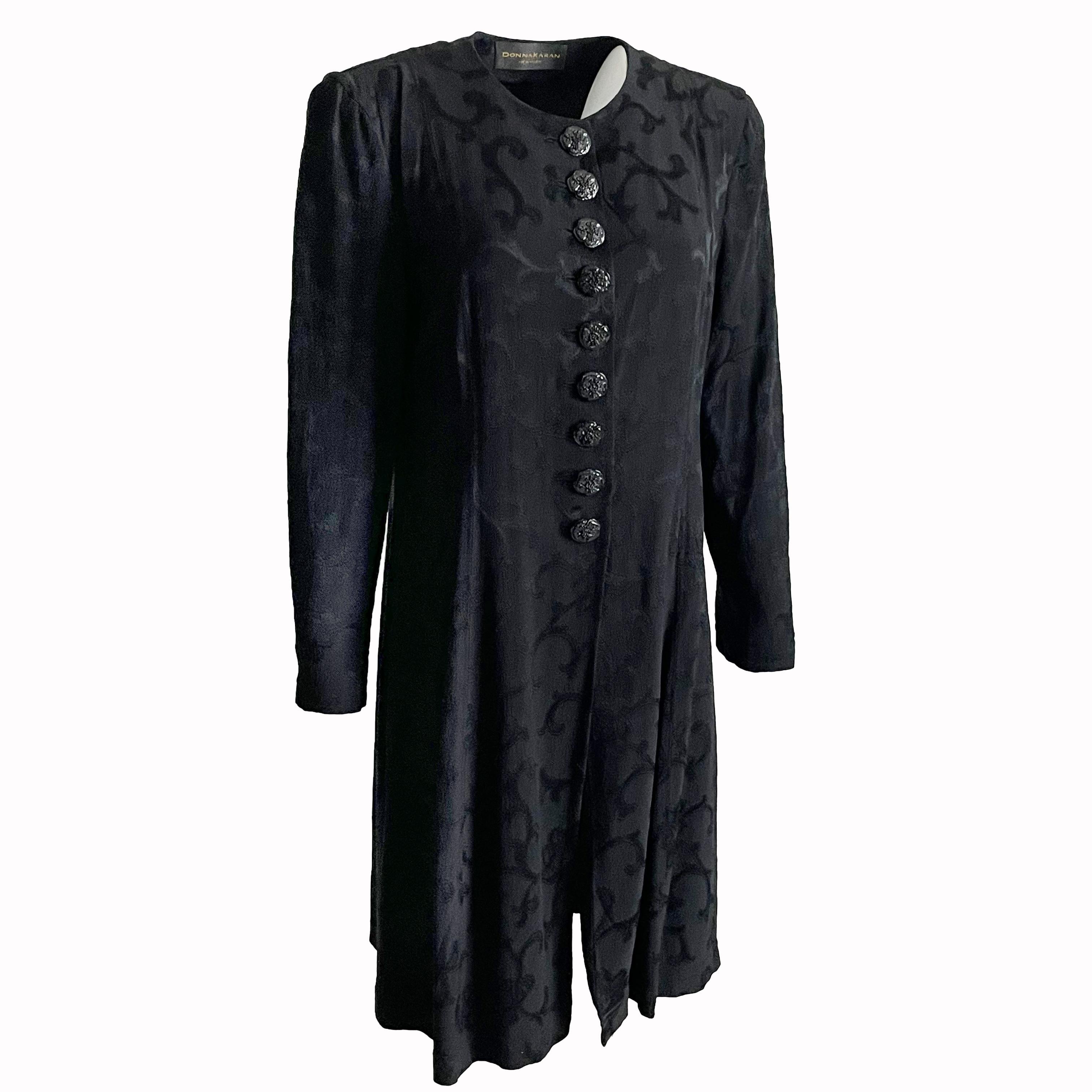 Donna Karan, costume de soirée 2 pièces, veste en brocart de soie transparente, taille M/10, années 90 Bon état - En vente à Port Saint Lucie, FL