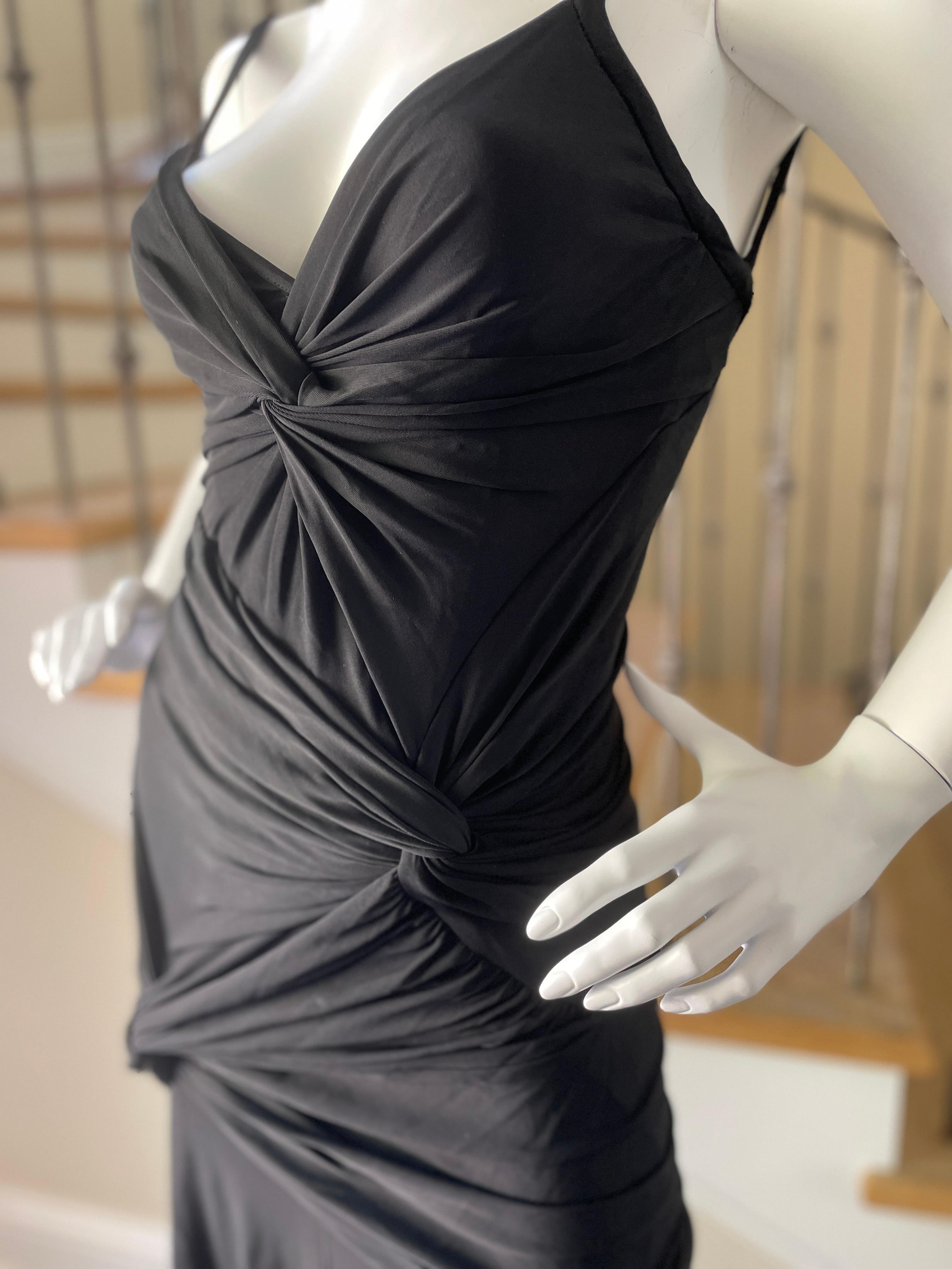 Donna Karan Vintage 1990's Plunging Black Knot Dress In Excellent Condition In Cloverdale, CA