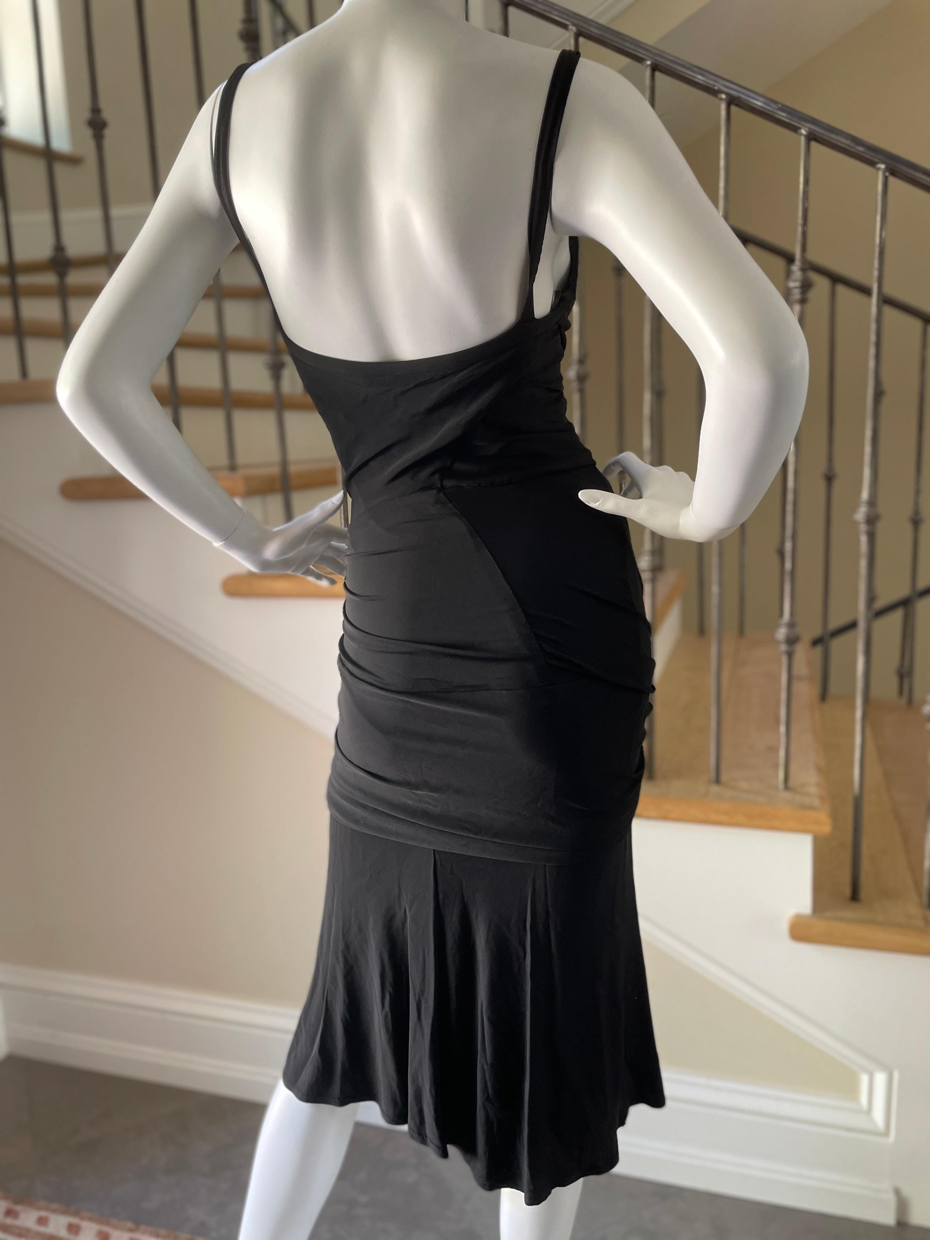 Donna Karan Vintage 1990's Plunging Black Knot Dress 2