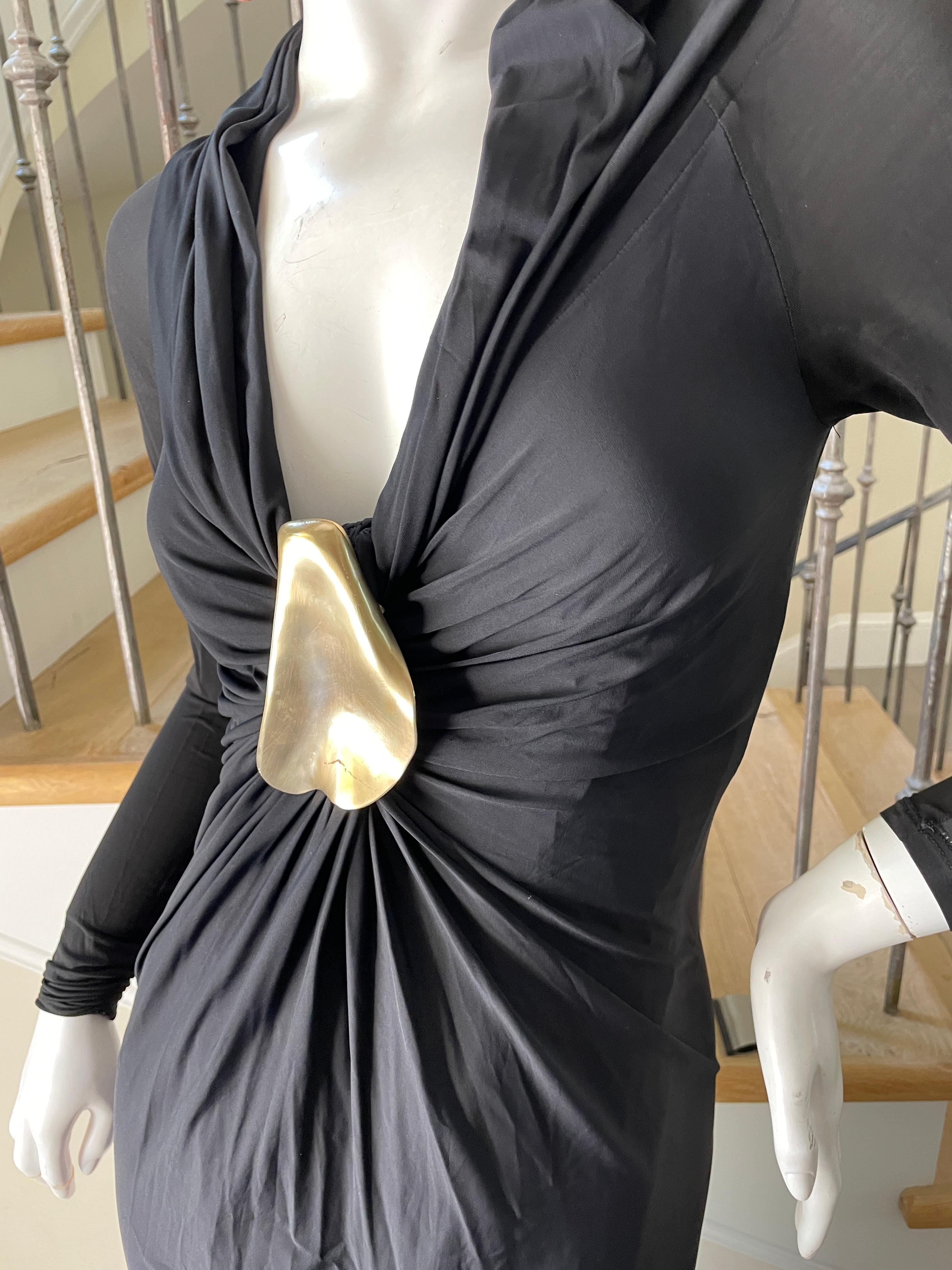 Donna Karan Vintage Black Dress w Plunging Neckline & Robert Lee Morris Ornament.
This is so pretty.
Size M
Bust 36