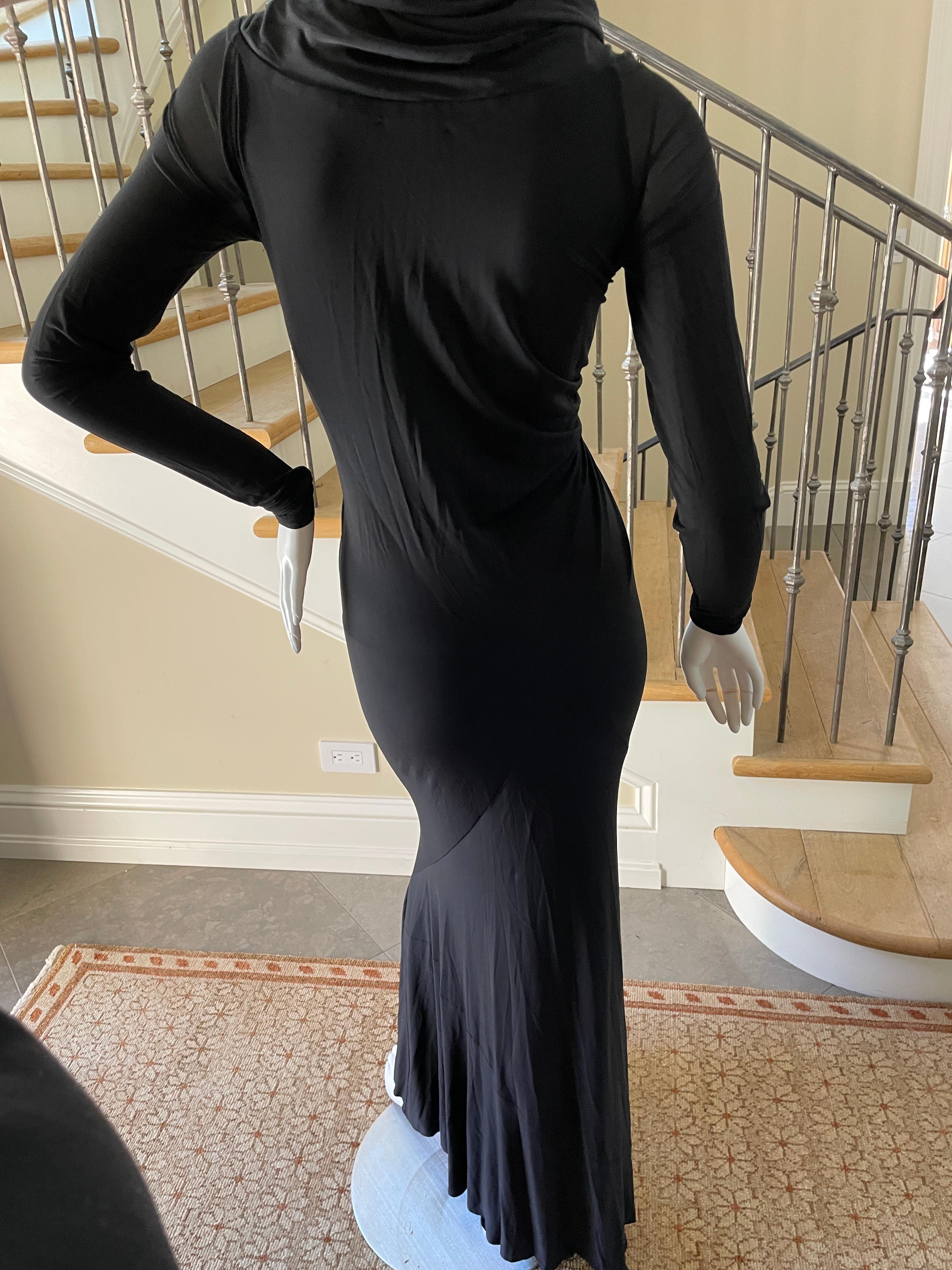 Donna Karan Vintage Black Dress w Plunging Neckline & Robert Lee Morris Ornament For Sale 3
