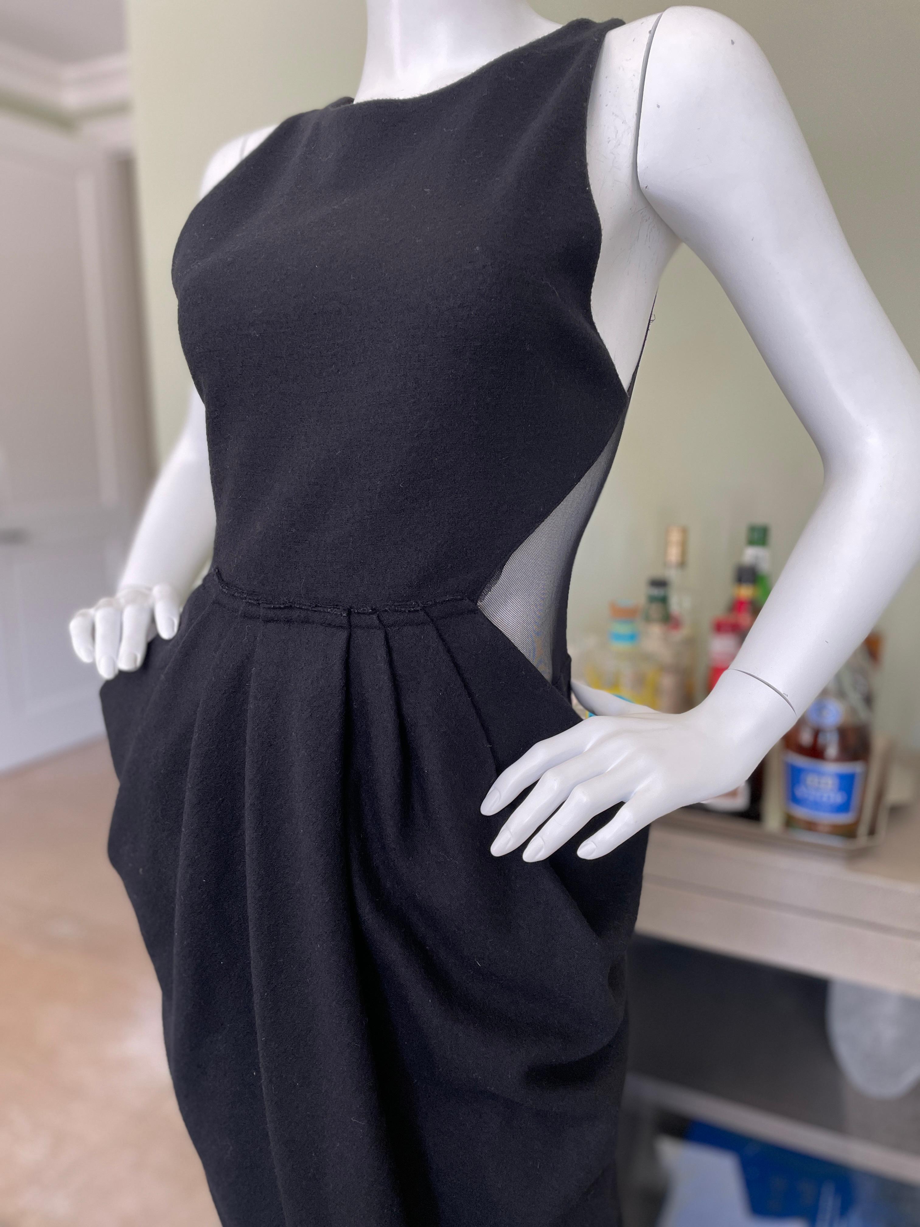 Women's Donna Karan Vintage Black Evening Dress with Sheer Back For Sale