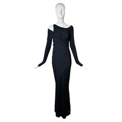 DONNA KARAN Vintage Black Long Sleeve Gown