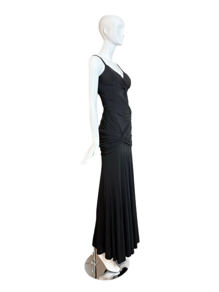 donna karan dresses evening Donna Karan Women's One Shoulder Twisted Gown - Ink