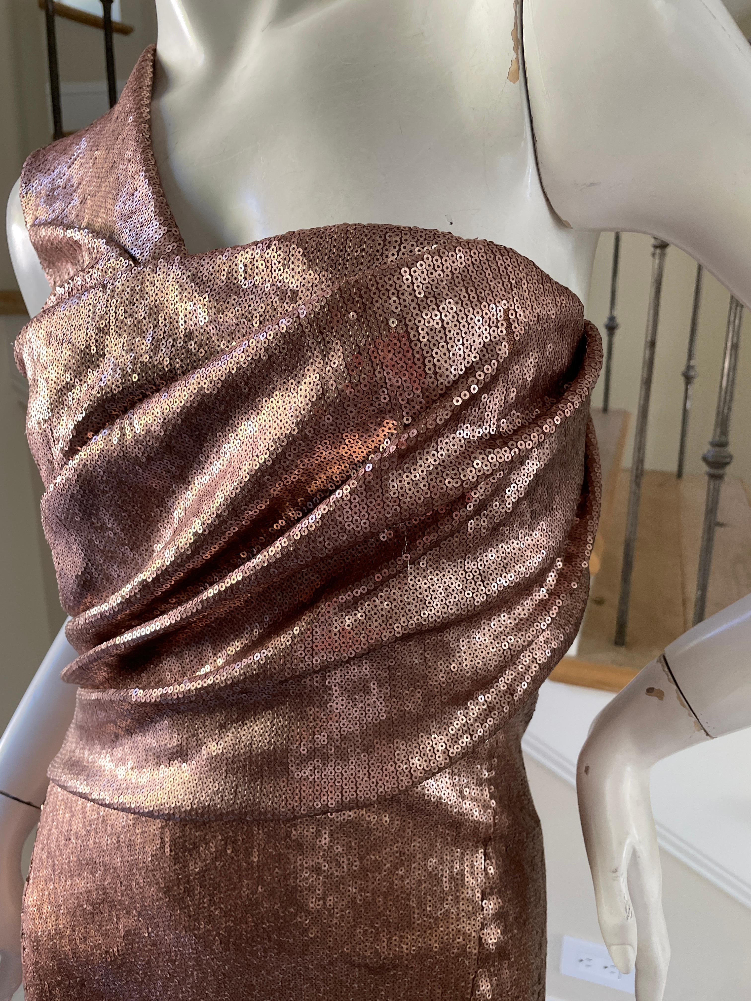 metallic copper dress
