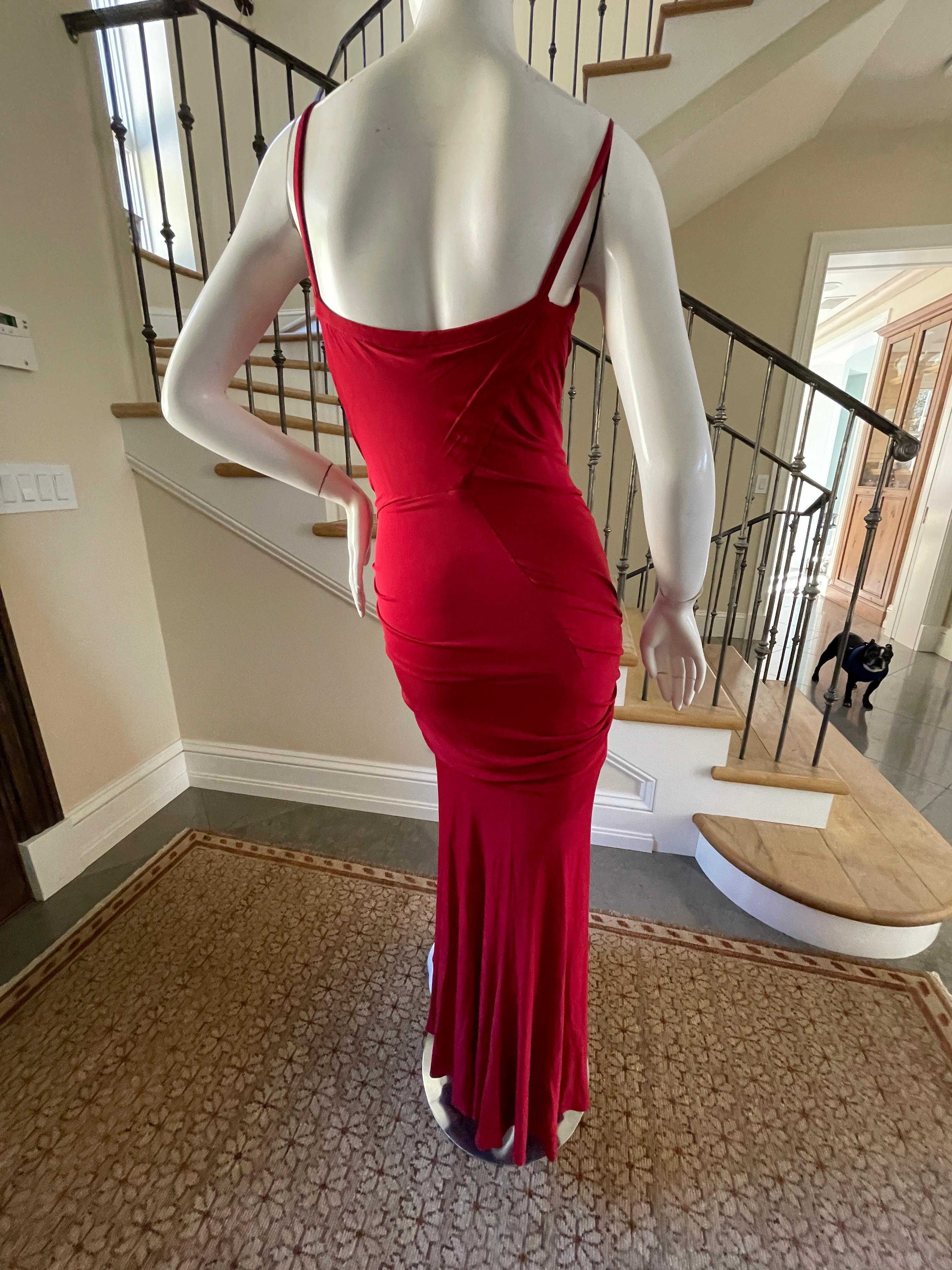 Donna Karan Vintage Red Knot Cocktail Dress For Sale 2