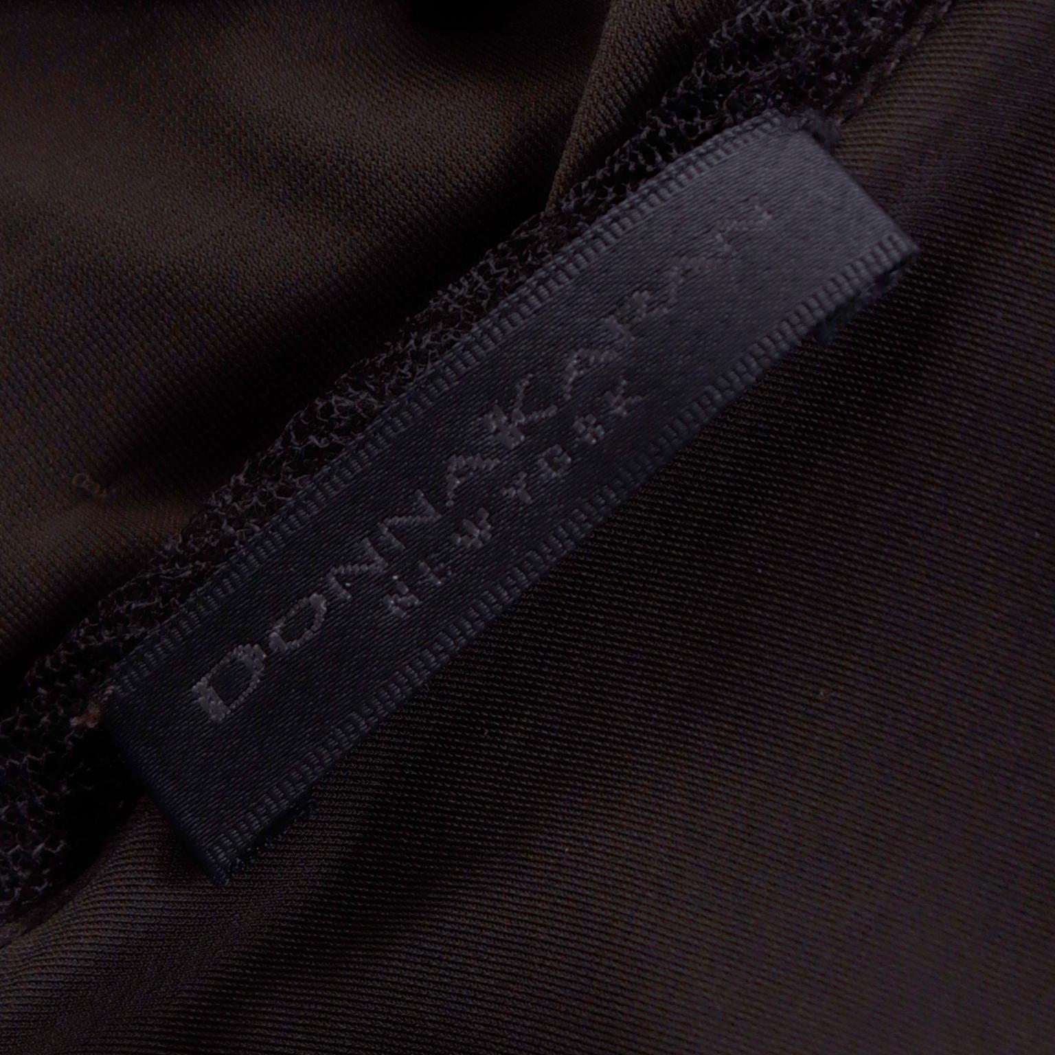 Donna Karan 2004 Vintage Ruched Brown Evening Dress with Mesh Details For Sale 5