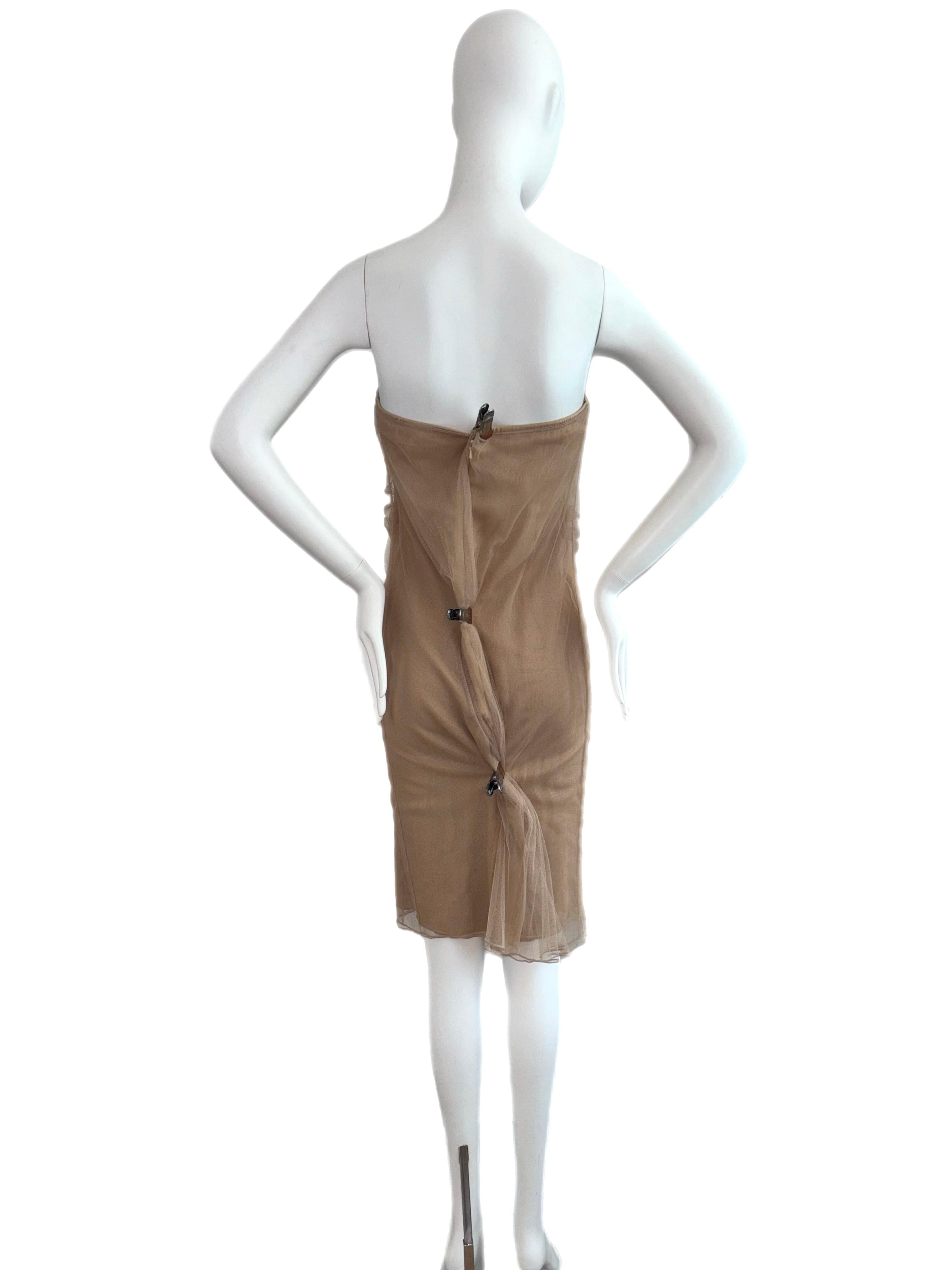 DONNA KARAN Talla 10 Sujetado a Maniquí Vestido Vintage Embellecedor Arena en Nuevo estado para la venta en Leonardo, NJ