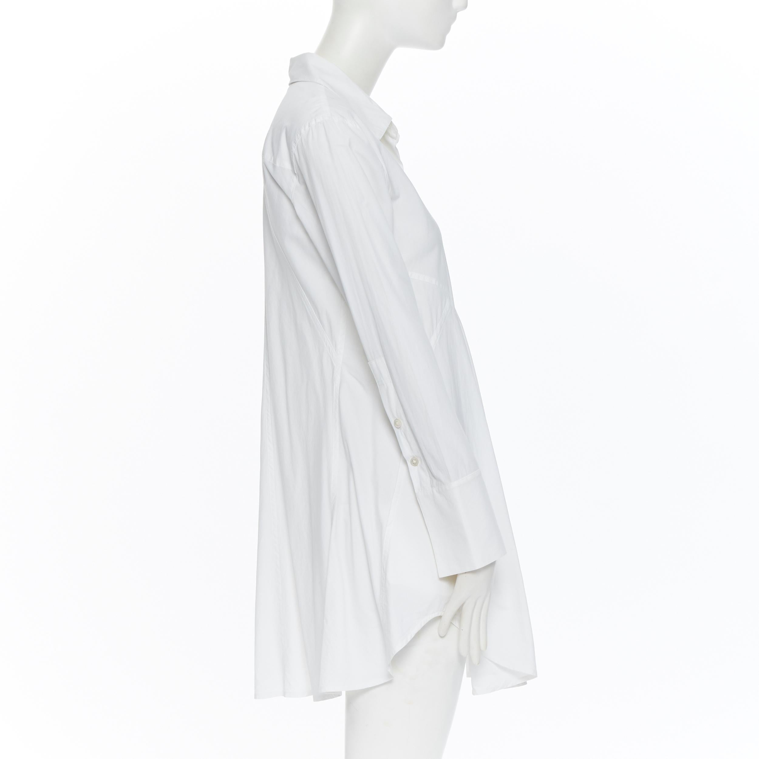 DONNA KARAN minivestido camisero blanco con bolsillo de abertura y pinzas angulares en mezcla de algodón US2 en Bueno Estado en Hong Kong, NT