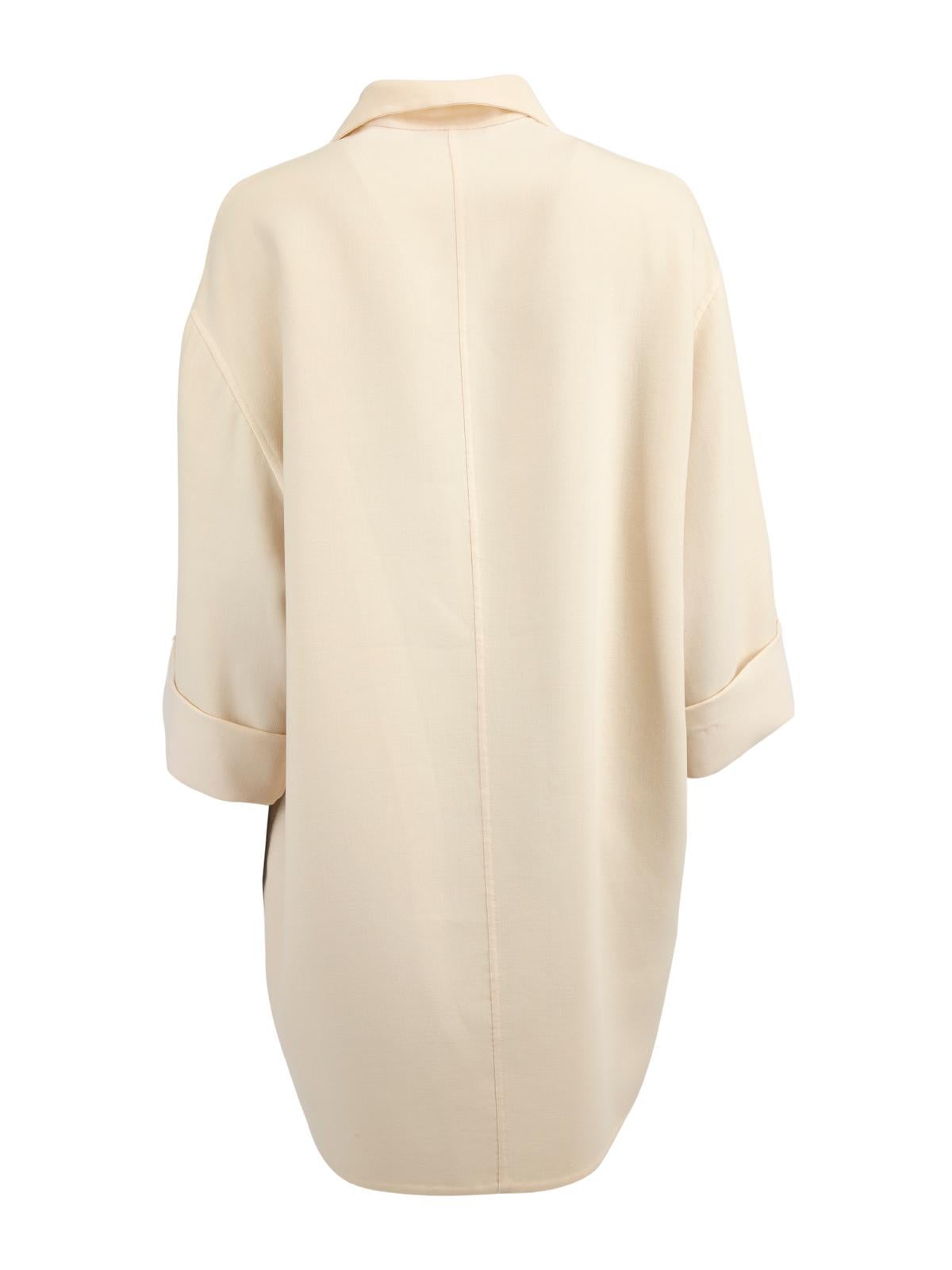 Donna Karan Women's Cream Drop Shoulder Coat In Good Condition In London, GB