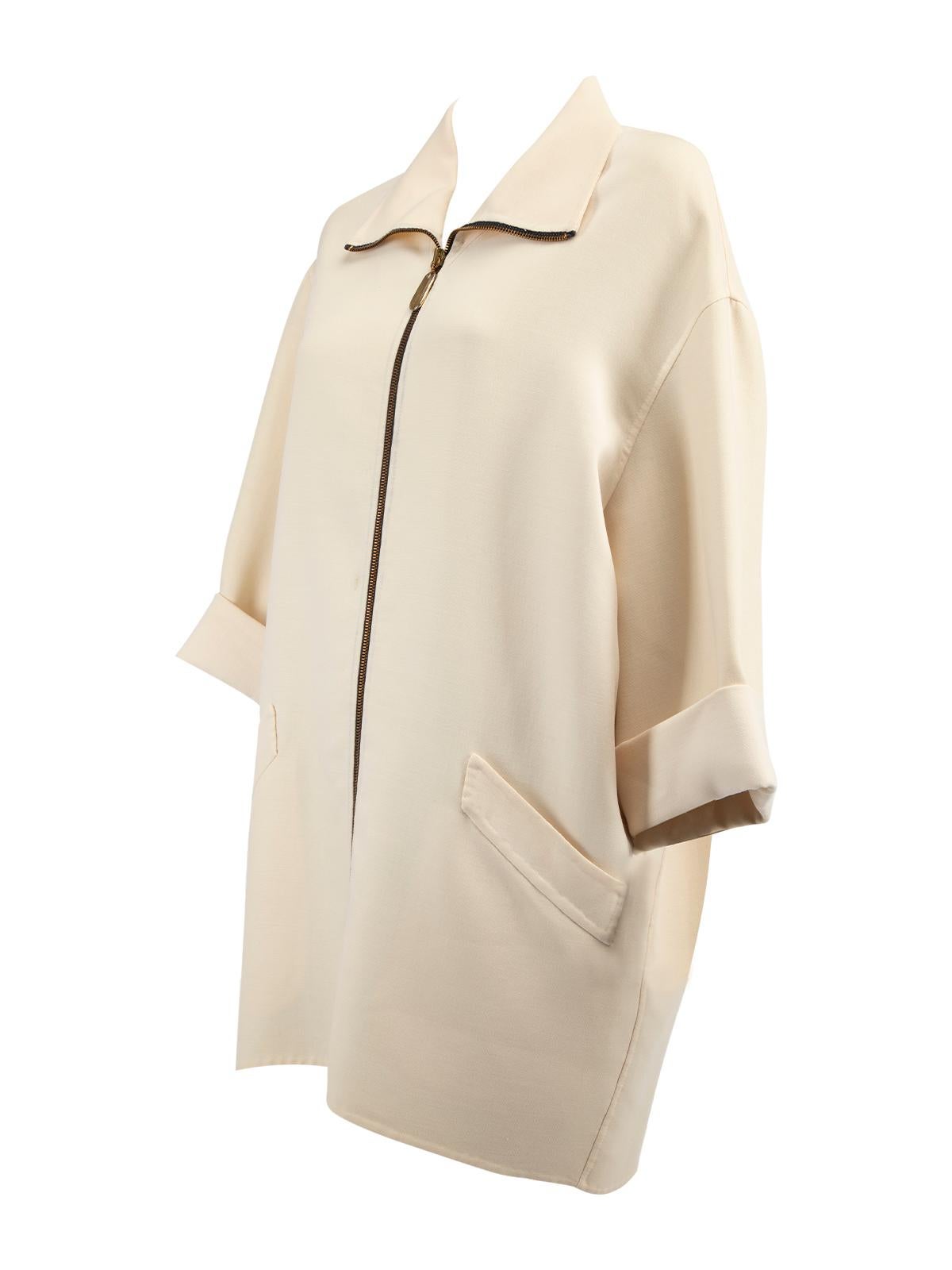 Donna Karan Women's Cream Drop Shoulder Coat 1