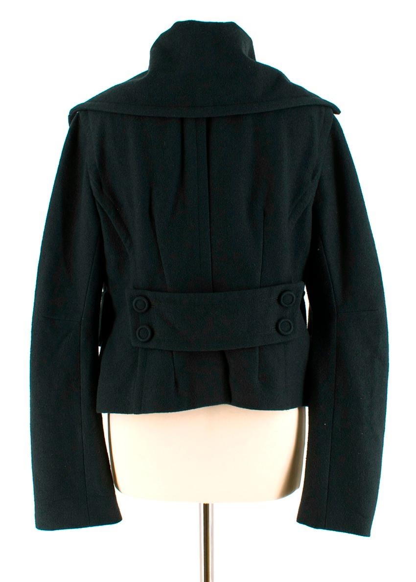 Black Donna Karan Wool Green Jacket - Size US 14 For Sale