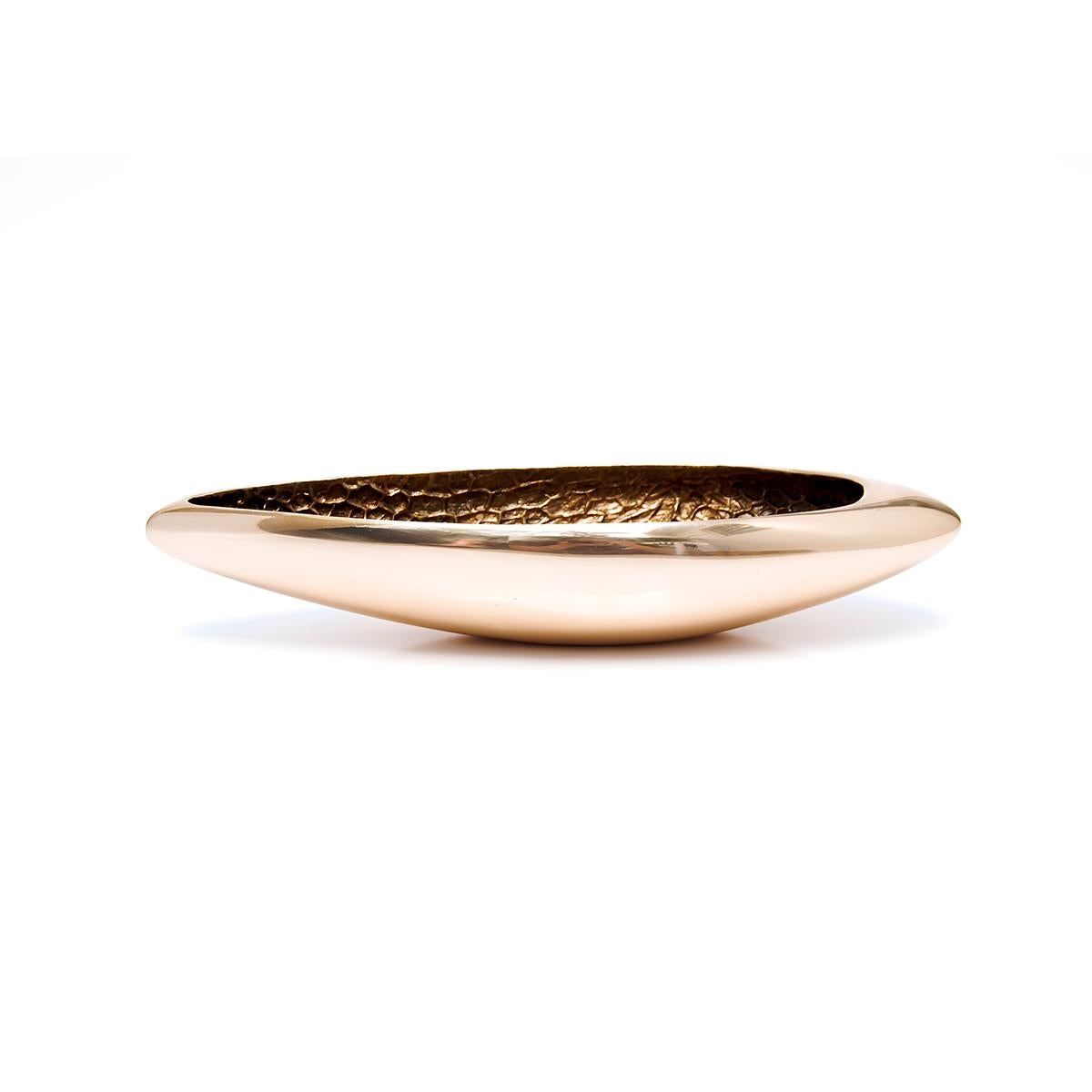 Ava collection bronze cast centrepiece bowl by Fakasaka. Also available in dark oxidized bronze finish. Handmade to order.