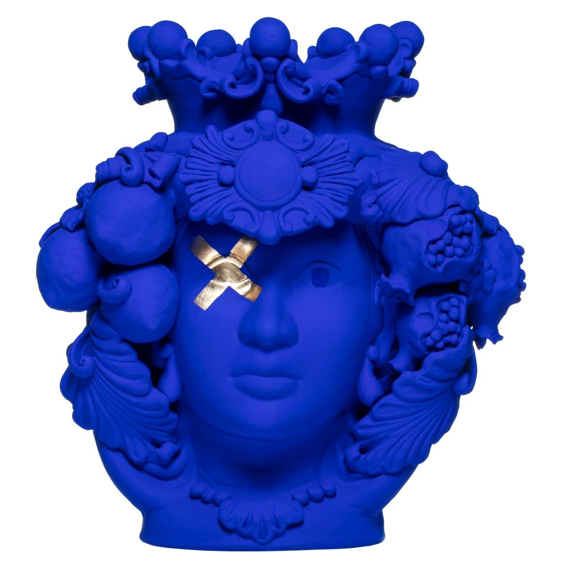 Donna Rosalia Blue Oltremare Vase For Sale