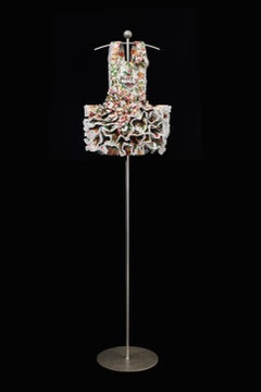 Dress Sculpture, Recycled Vintage Botanical Books, Large Scale