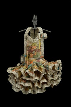 Dress Sculpture, Used romance comics, novels, wall hung