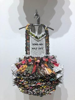 Dress Sculpture, flower papers, Never Beats Around the Bush