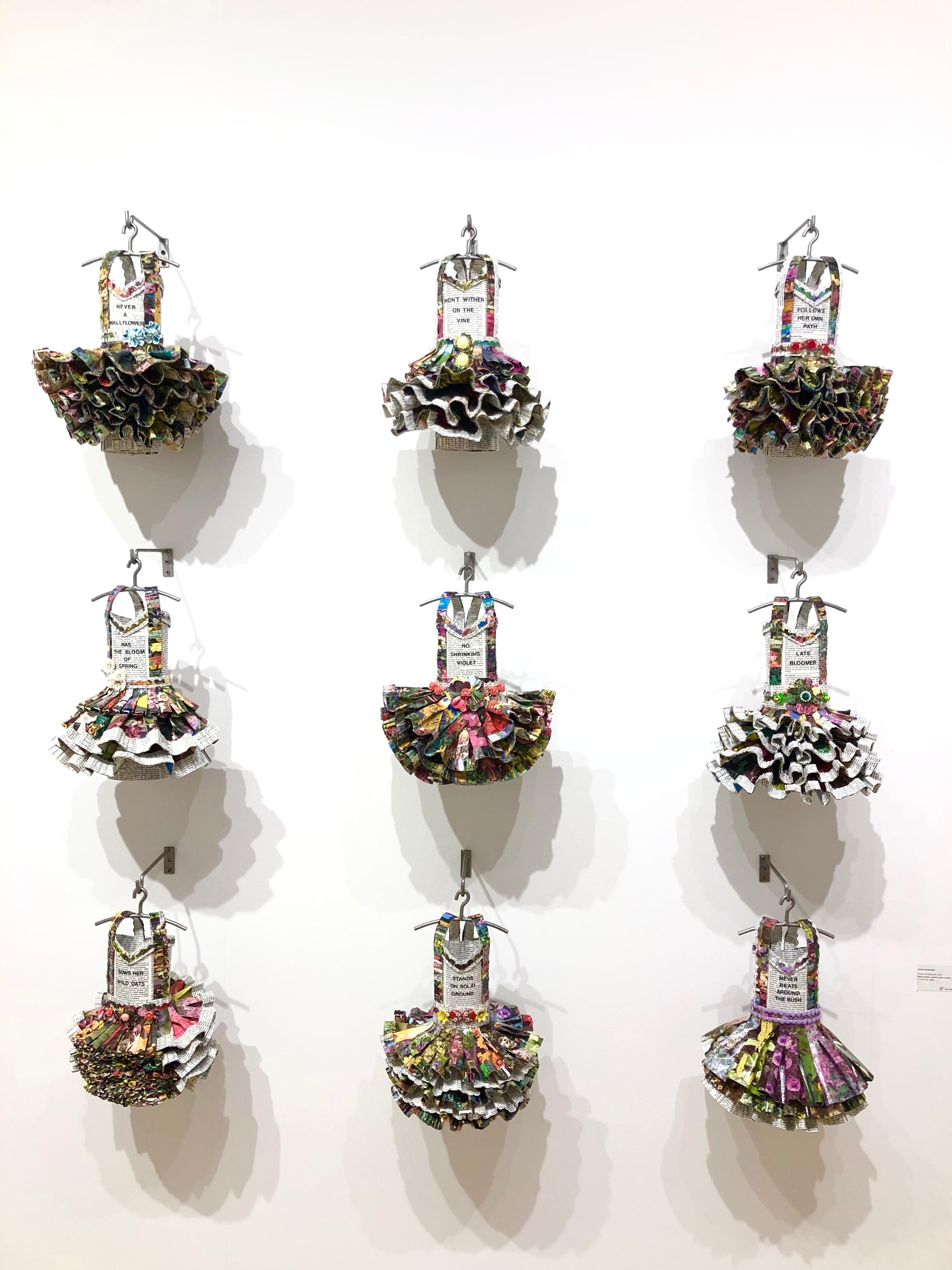 Dress Sculpture, flower papers, Stands on Solid Ground For Sale 3
