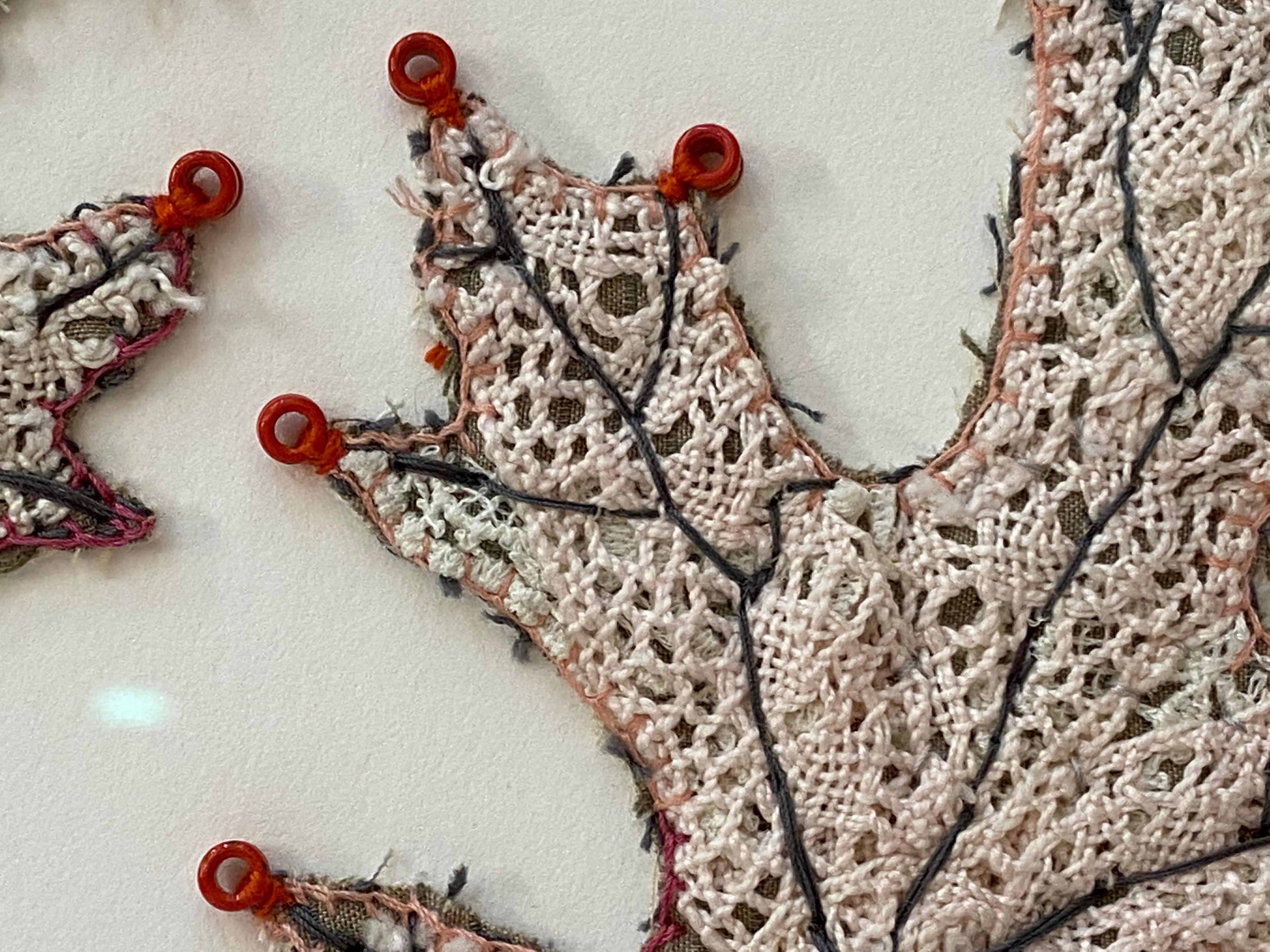 Hitkwike Pocantico River - Contemporary Mixed Media Botanical Textile Leaves 3