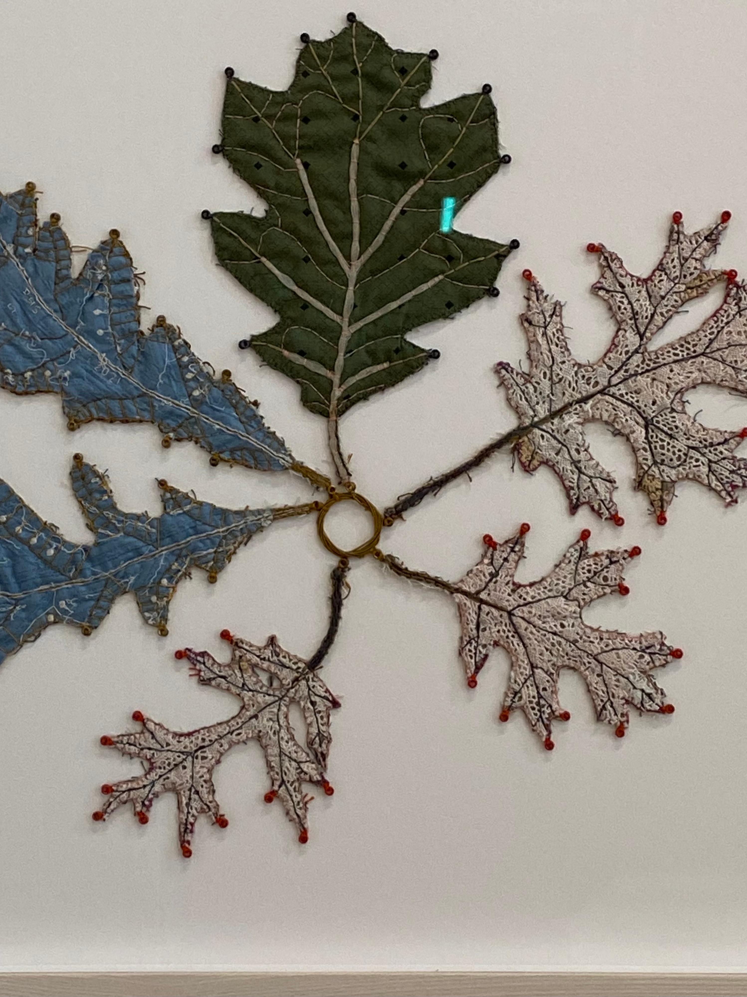 Hitkwike Pocantico River - Contemporary Mixed Media Botanical Textile Leaves 4