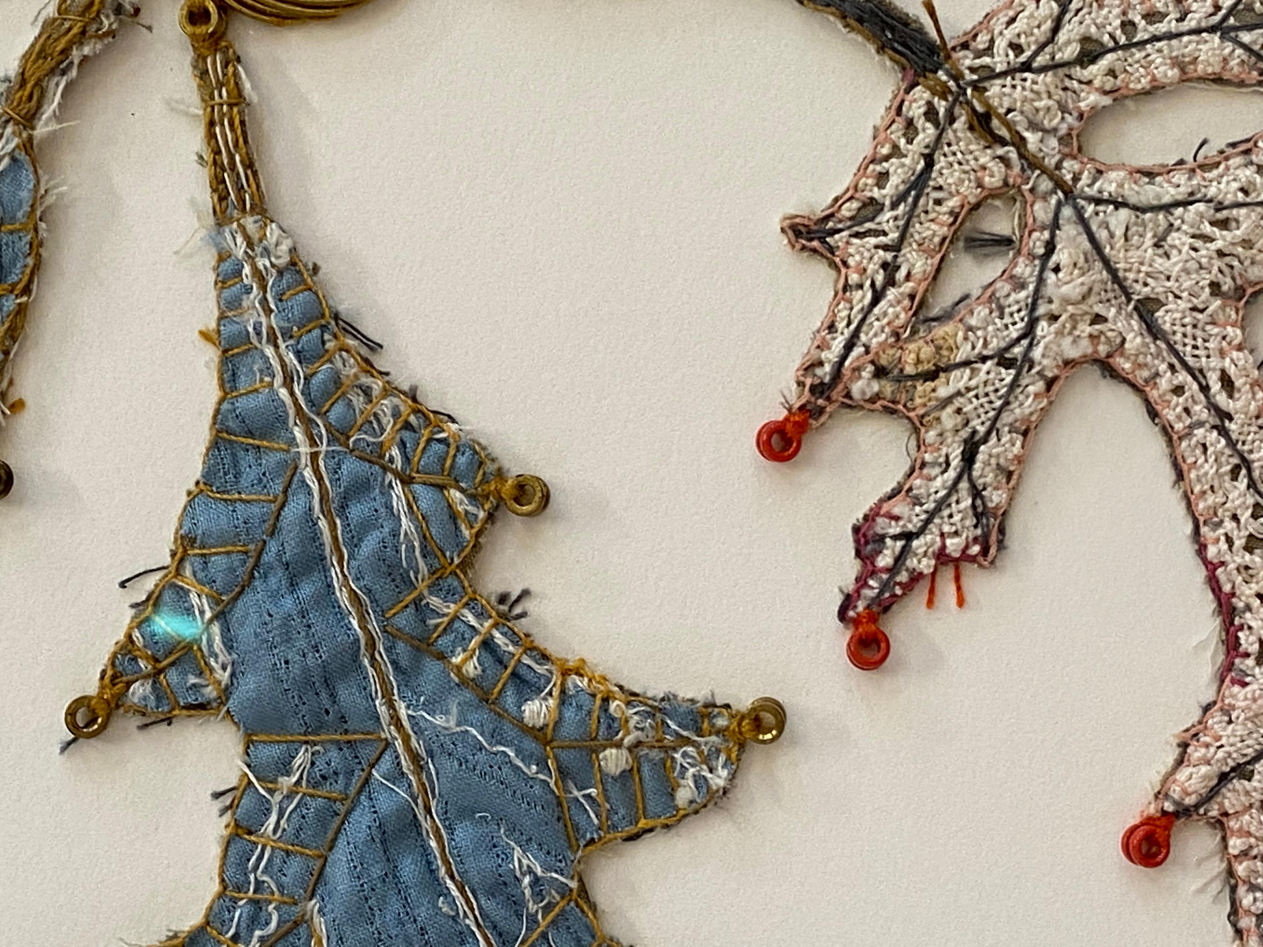 Hitkwike Pocantico River - Contemporary Mixed Media Botanical Textile Leaves 5