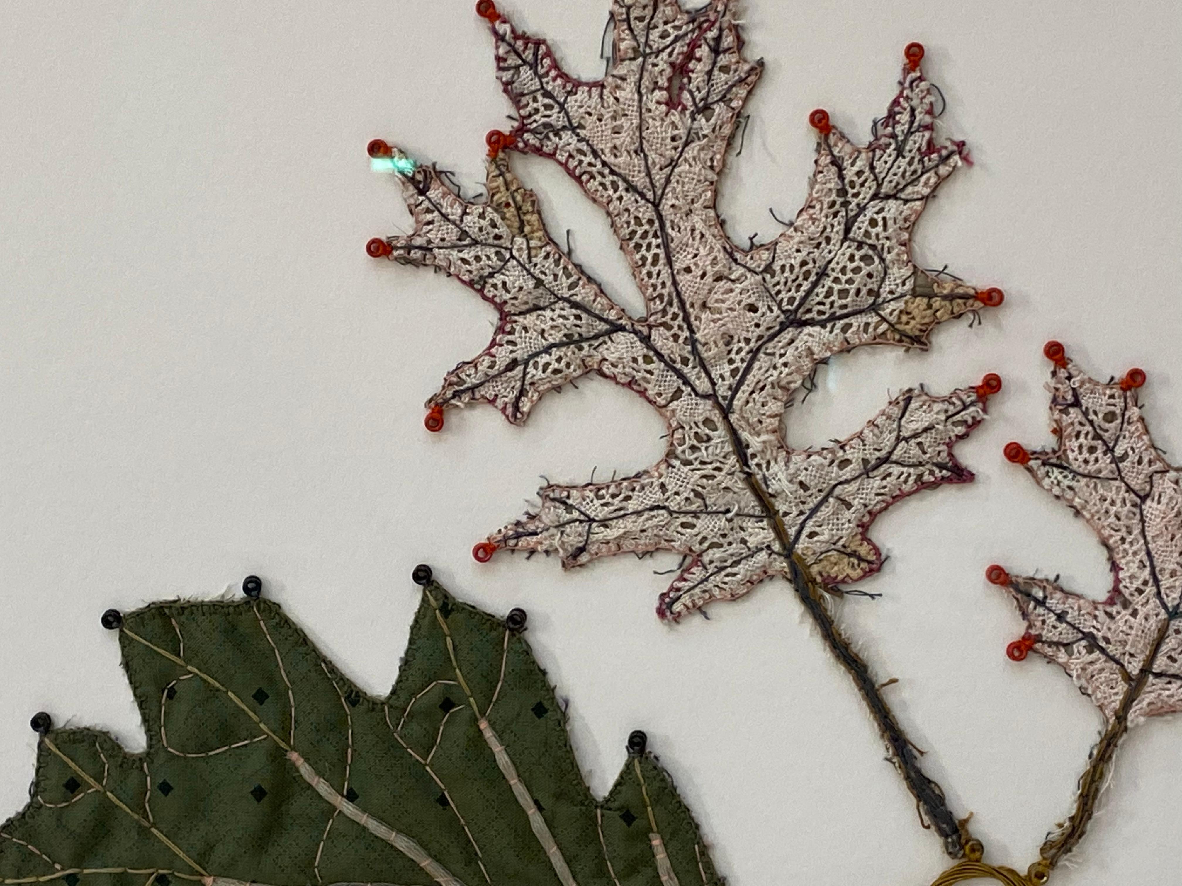 Hitkwike Pocantico River - Contemporary Mixed Media Botanical Textile Leaves 6