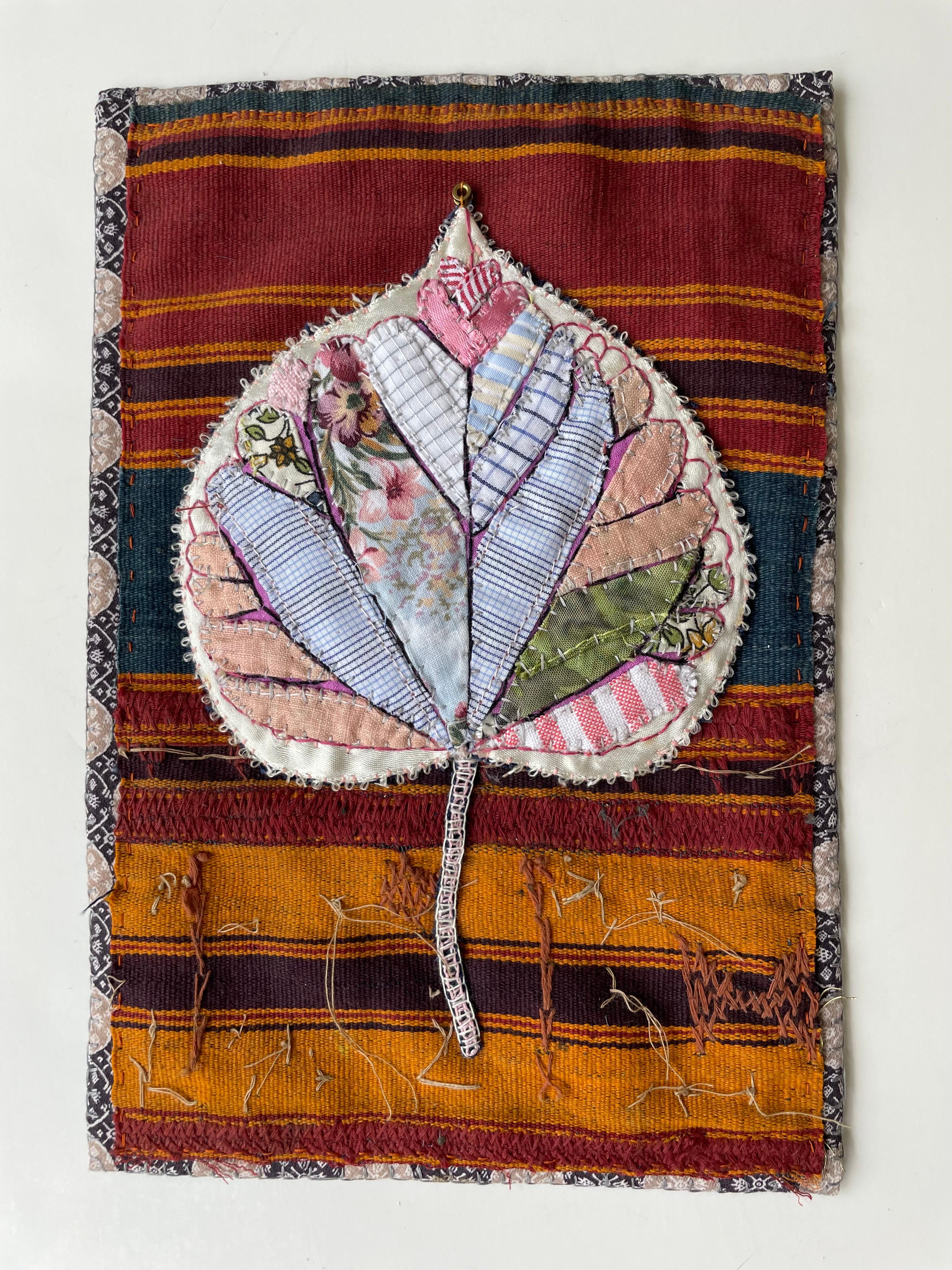Tailored Herbaria Cercis Canadensis Pocantico River -  Botanical Textile, 2023 – Mixed Media Art von Donna Sharrett