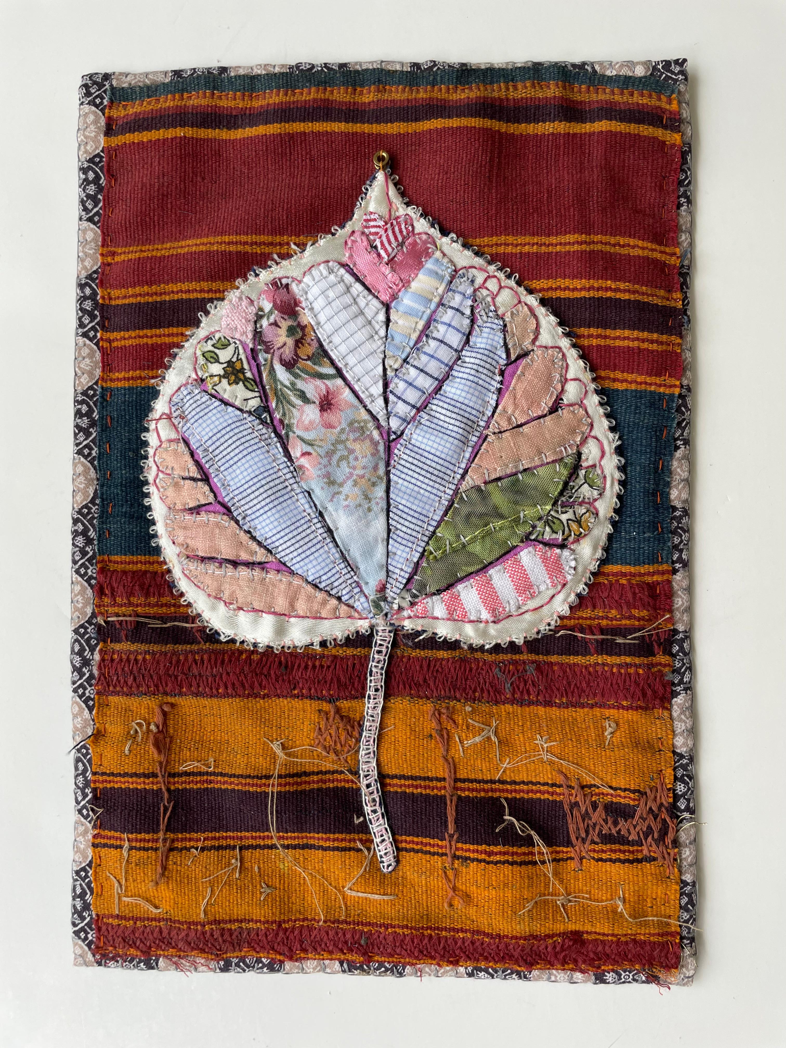 Tailored Herbaria Cercis Canadensis Pocantico River Watershed, Botanical Textile - Mixed Media Art by Donna Sharrett