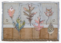 Tailored Herbaria Pocantico River Watershed Five - Pink Brown Textile Leaves