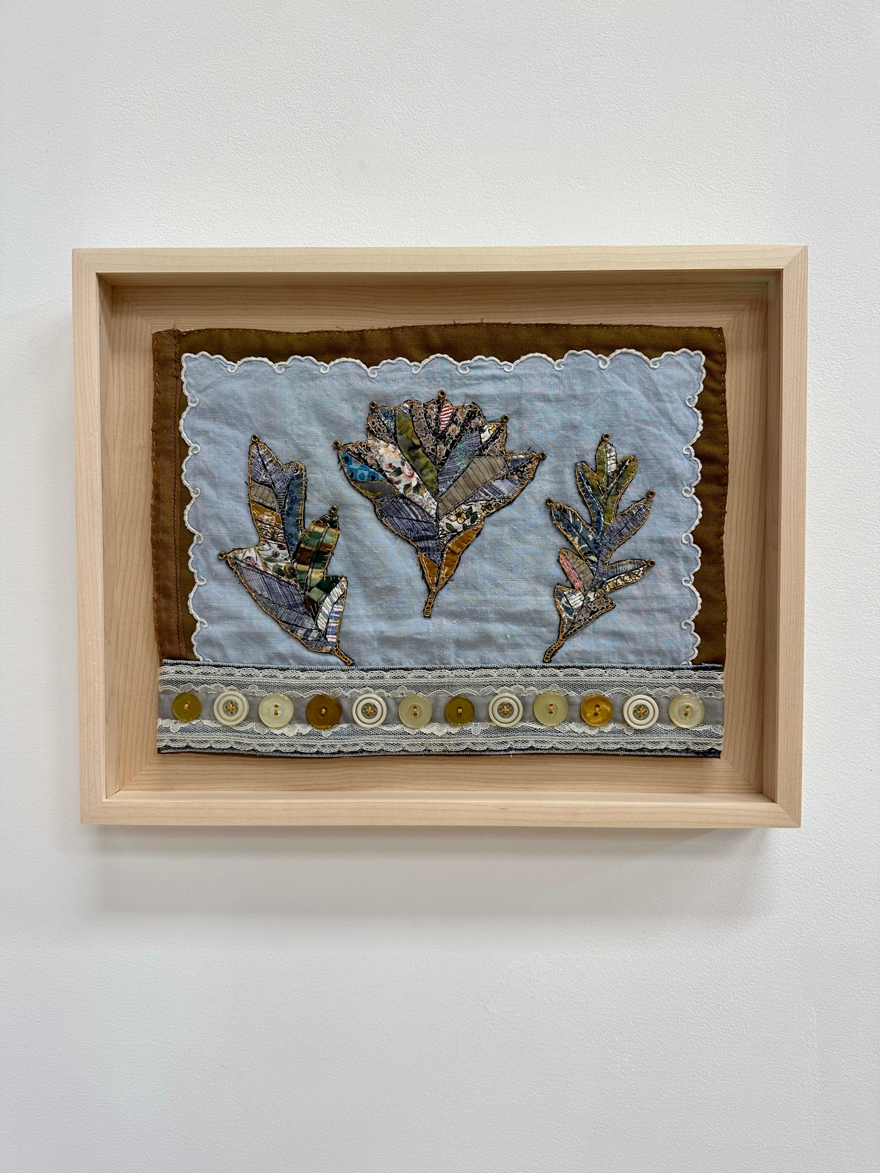 Tailored Herbaria Pocantico River Watershed One - Blue Brown Botanical, 2023 - Contemporary Mixed Media Art by Donna Sharrett