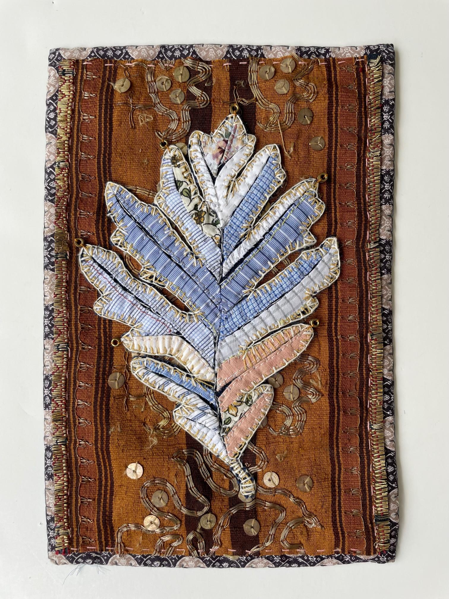 Tailored Herbaria Quercus Alba Blind Brook Watershed One, Botanical Textile - Mixed Media Art by Donna Sharrett