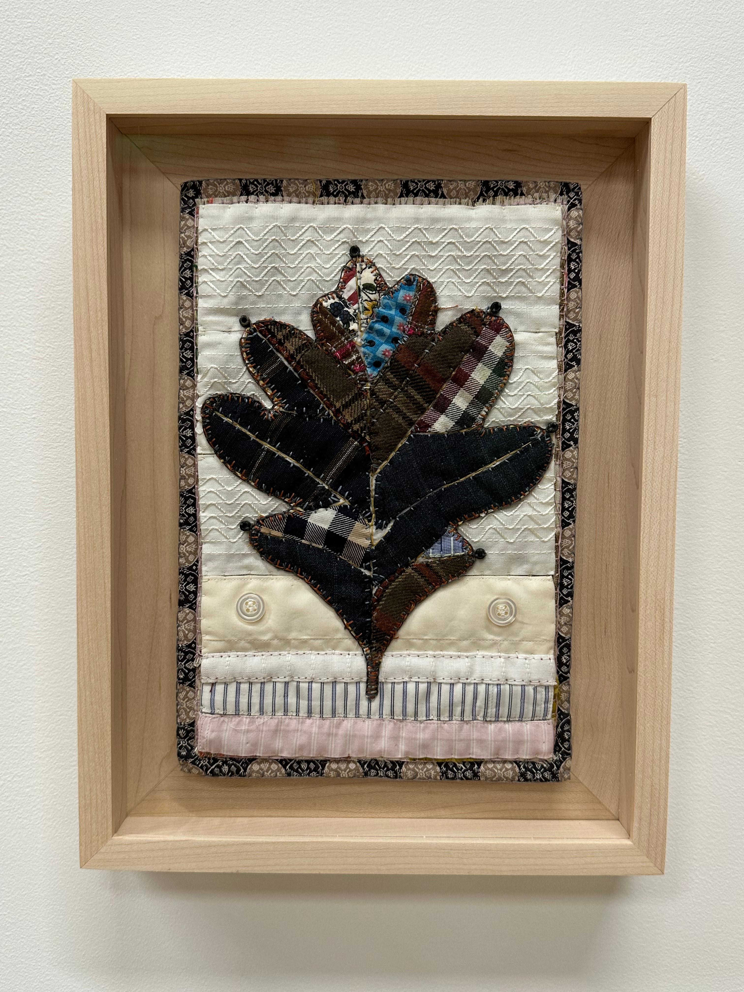 Erbari su misura Quercus Alba Pocantico River Watershed Tre Tessuti Botanici - Mixed Media Art Contemporaneo di Donna Sharrett