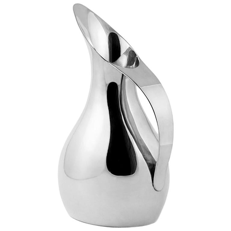 Carafe Donna en métal argenté d'Aldo Cibic