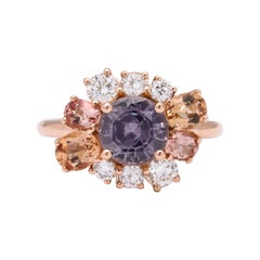 Donna Vock 18 Karat Rose Gold Spinel, Precious Topaz and Diamond Ring