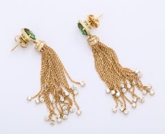 Donna Vock 18 Karat Gold Tourmaline and Diamond Tassel Earrings