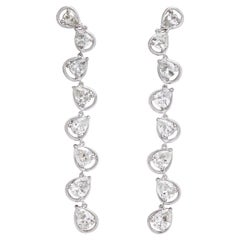 Donna Vock Diamond "Raindrop" Earring in 18 Karat White Gold