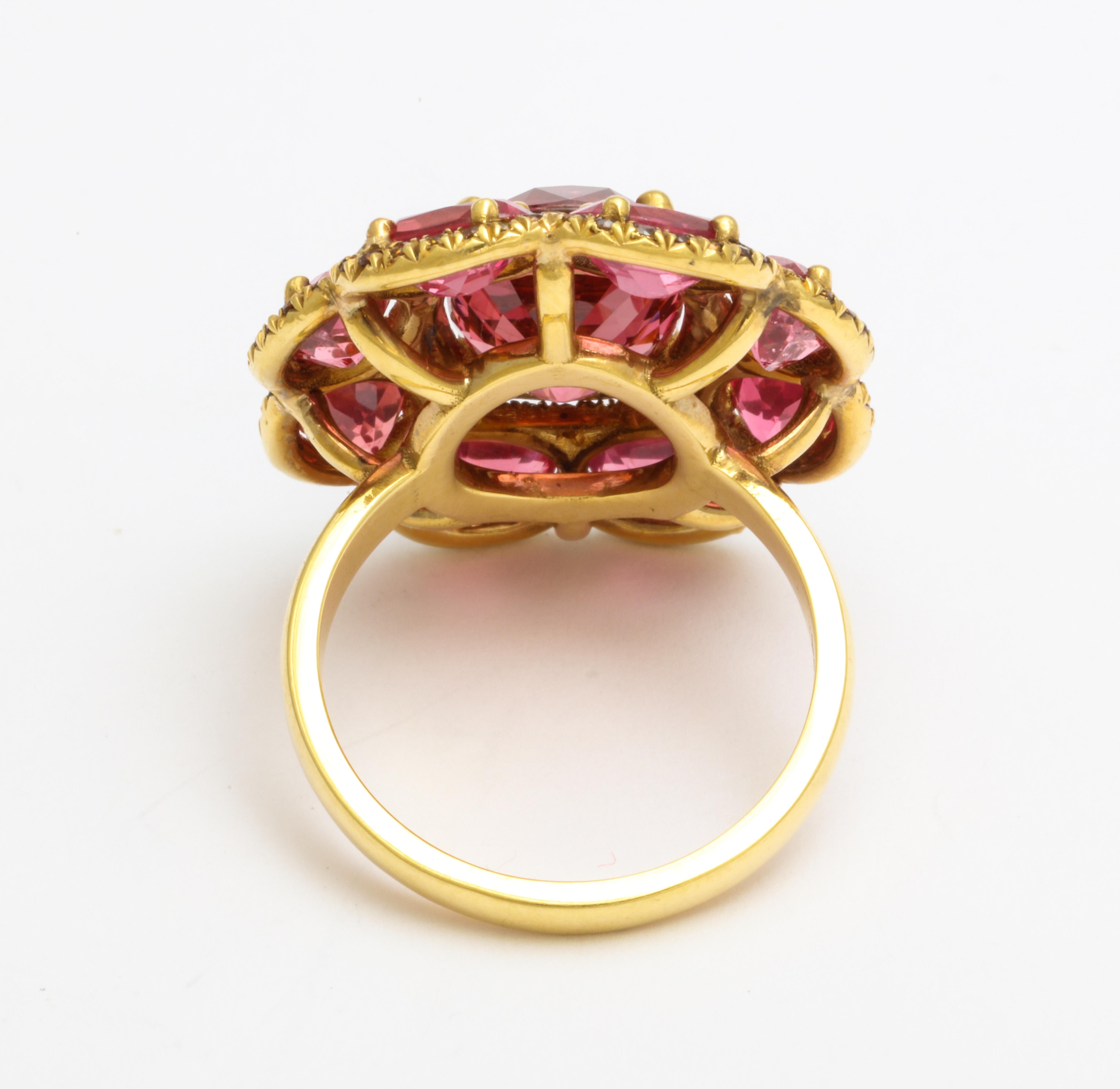 Donna Vock Pink Spinel Ring with Diamonds (Zeitgenössisch) im Angebot